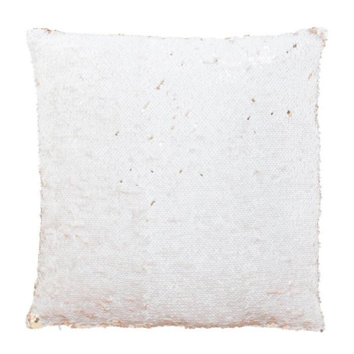 Paris Prix Coussin Déco Réversible  Sequin  45x45cm Champagne & Blanc