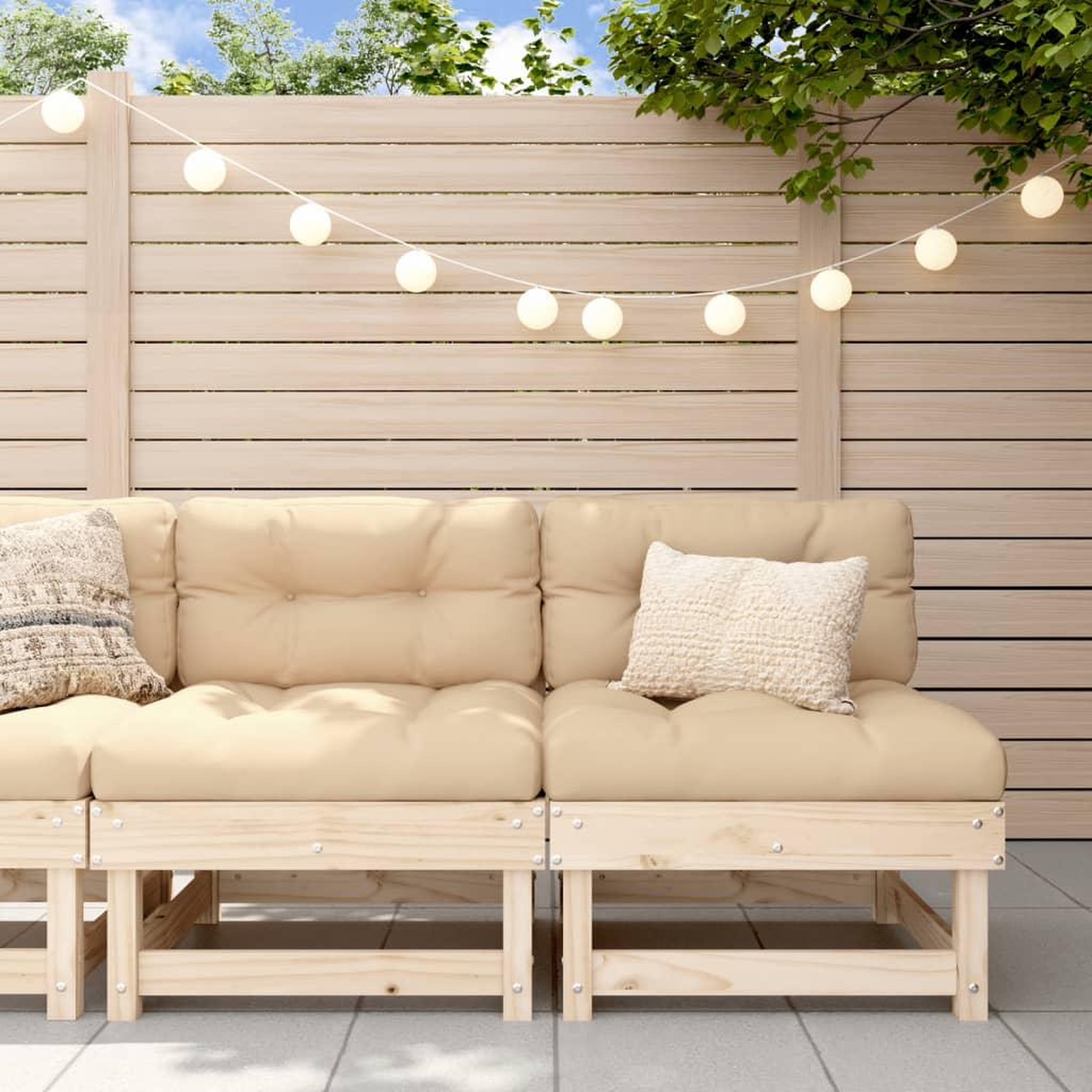 VIDAXL Canapes centraux de jardin 2 pcs bois de pin massif