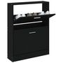 Voir la diapositive 3 : VIDAXL Armoire a chaussures Noir 59x17x81 cm Bois d'ingenierie