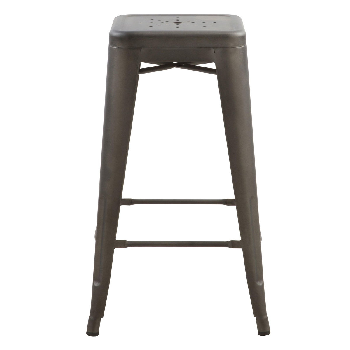 Rendez vous déco Lot de 2 tabourets pour îlot central 66 cm en métal gris mat-Indus