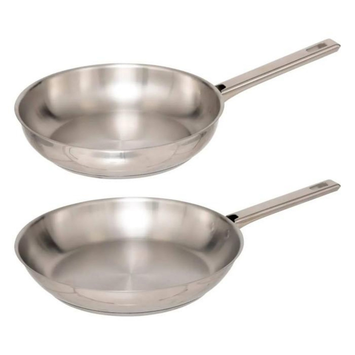 FIVE Lot de 2 Poêles en Inox  Brillance  28cm Argent
