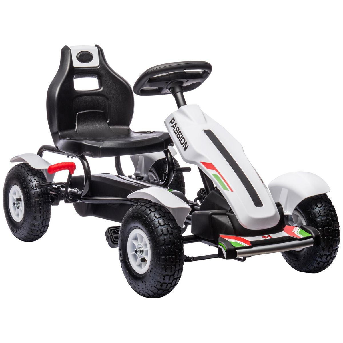 HOMCOM Kart à pédales enfant Go kart Formule 1 Racing passione italia pneus gonflables caoutchouc