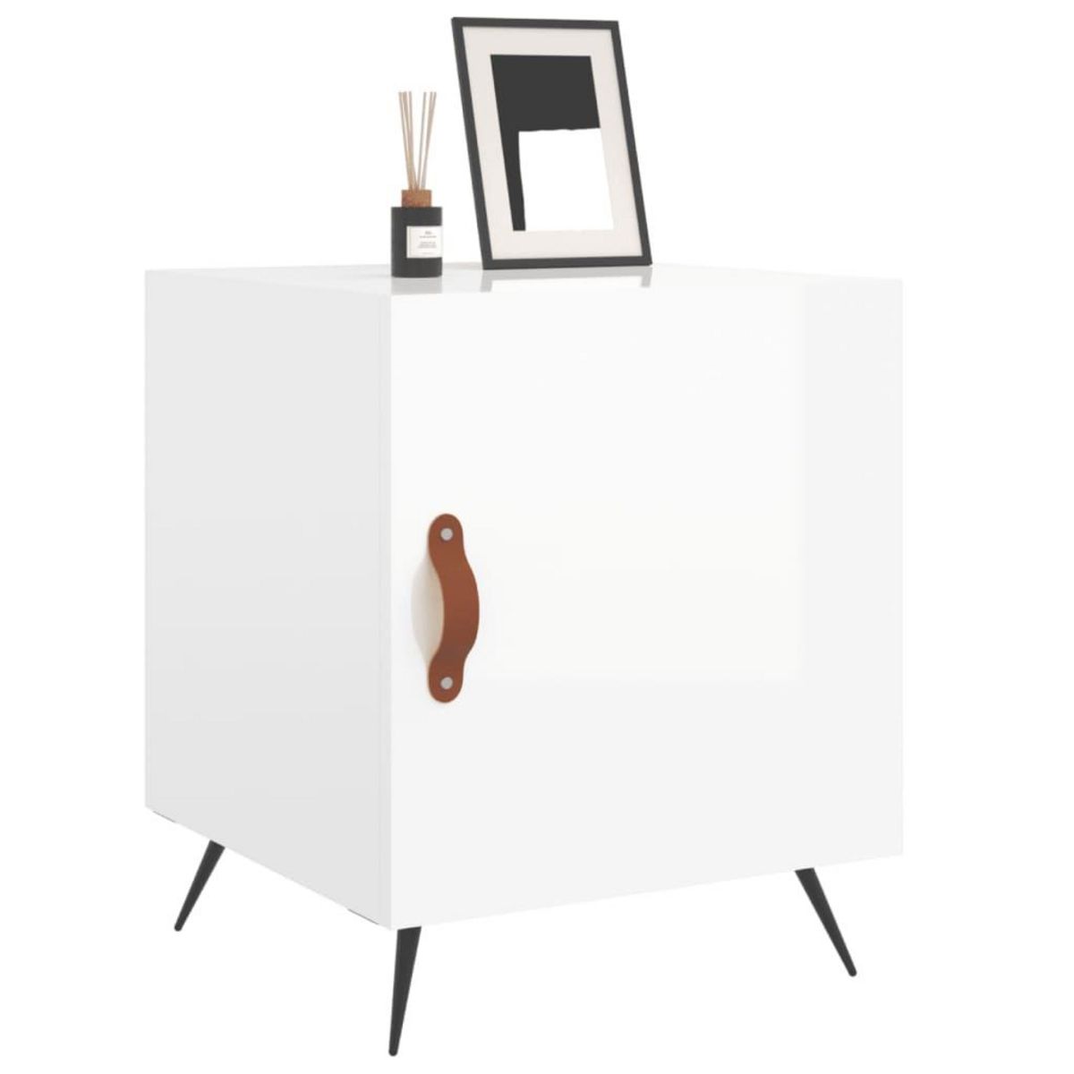 VIDAXL Tables de chevet 2 pcs blanc brillant 40x40x50 cm