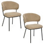 Voir la diapositive 1 : ATMOSPHERA Lot de 2 chaises en tissu chenille et pieds métal ALBA