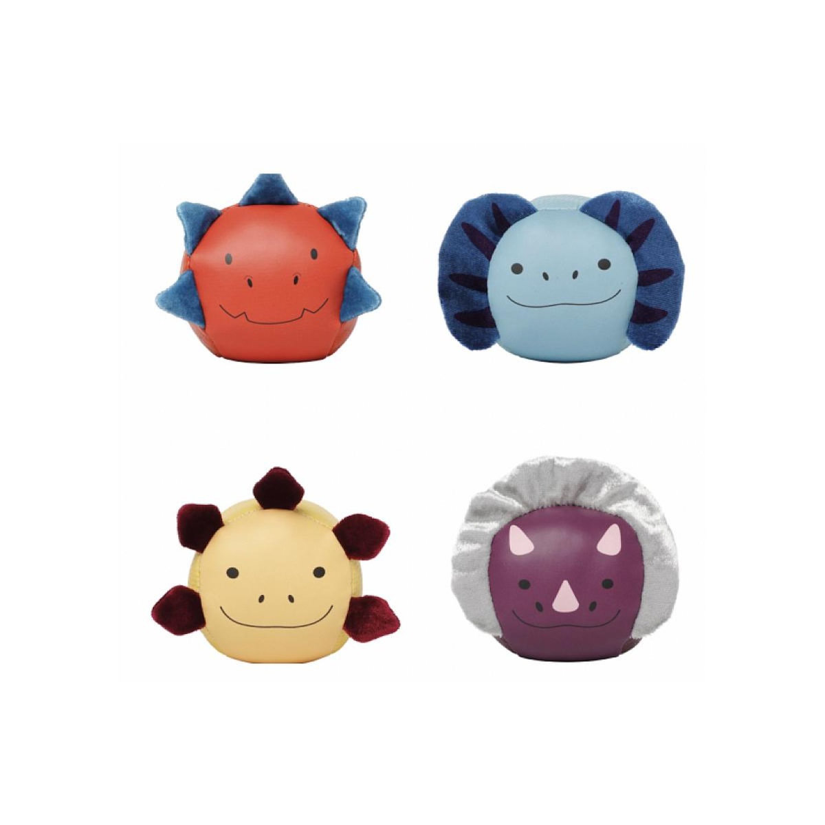 BTL BabyToLove Les dooballs - set de 4 balles doudous - les amis dinos