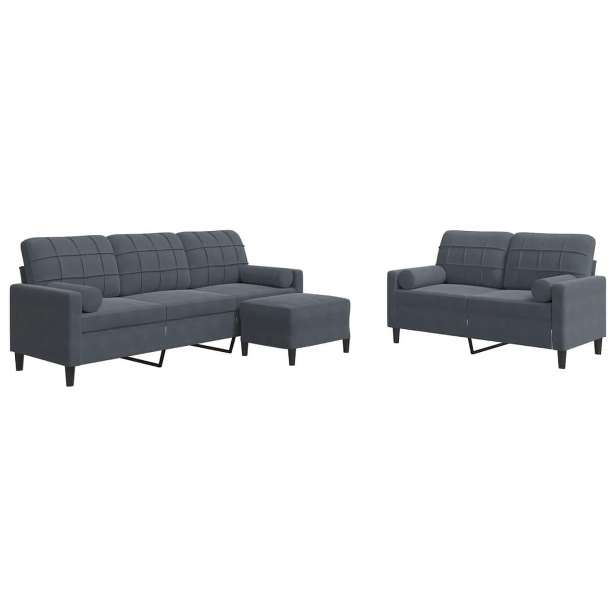 Voir la diapositive 2 : VIDAXL Ensemble de canapes 3 pcs avec coussins et traversins velours
