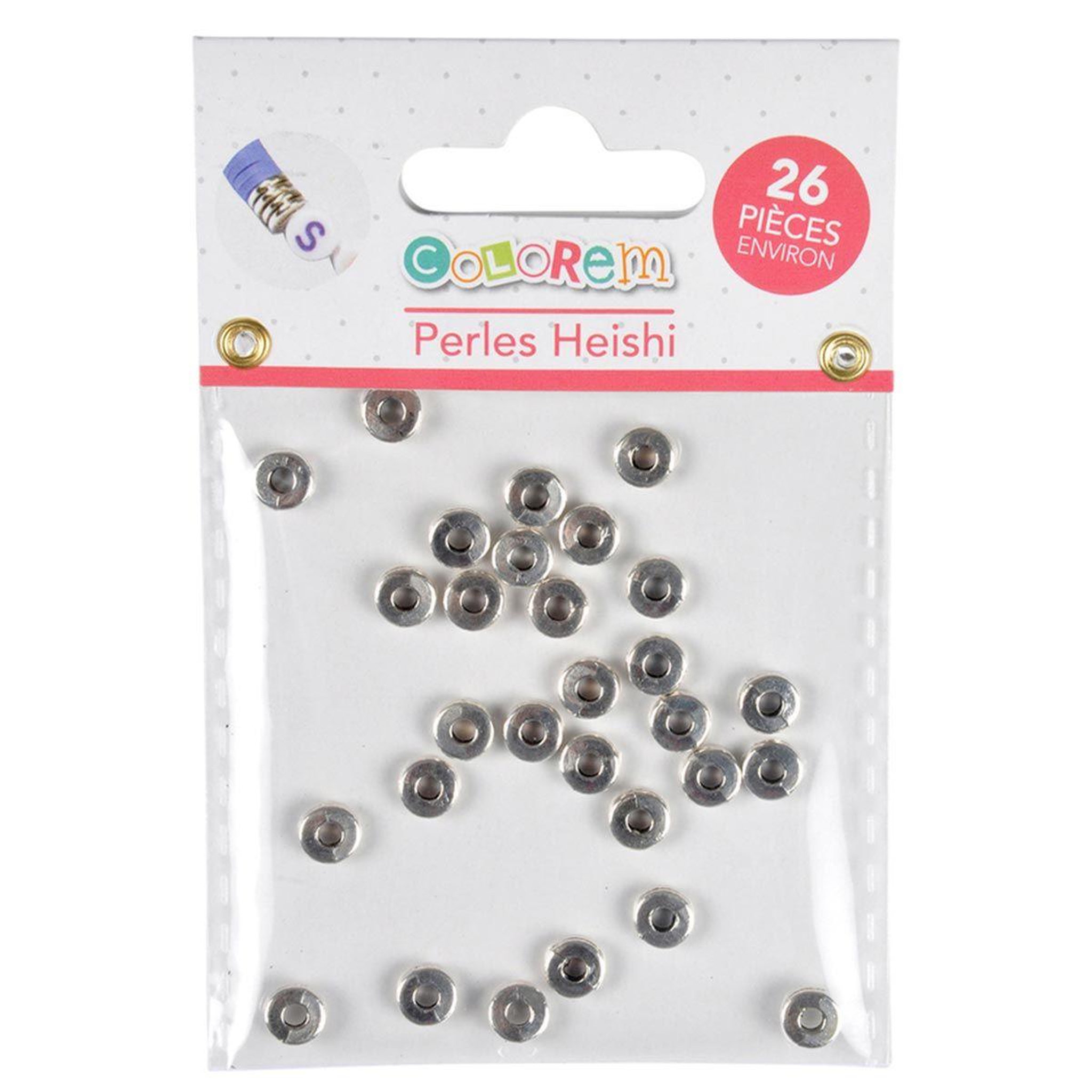 Voir la diapositive 2 : HOMEA Lot de 26 Perles pour Bijoux  Heishi  0,6cm Argent