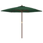 Voir la diapositive 2 : VIDAXL Parasol de jardin avec mat en bois vert 299x240 cm