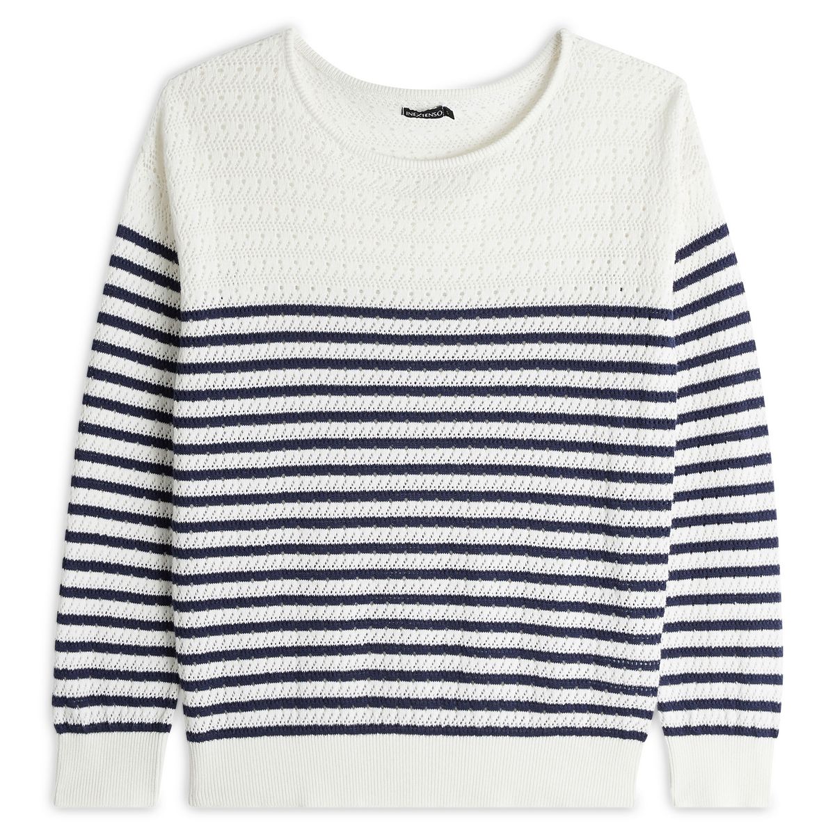INEXTENSO Pull marinière col bateau femme