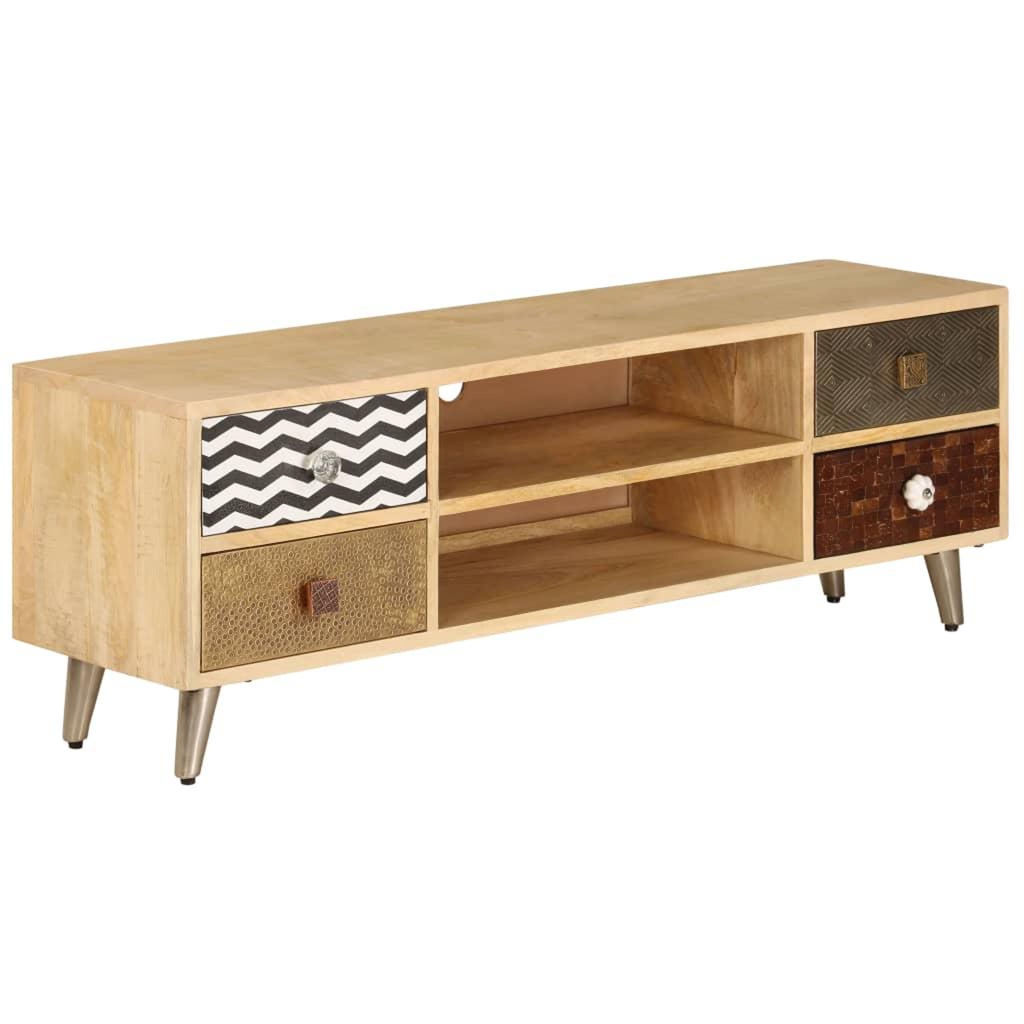 Voir la diapositive 2 : VIDAXL Meuble tv 120x30x40 cm bois massif de manguier