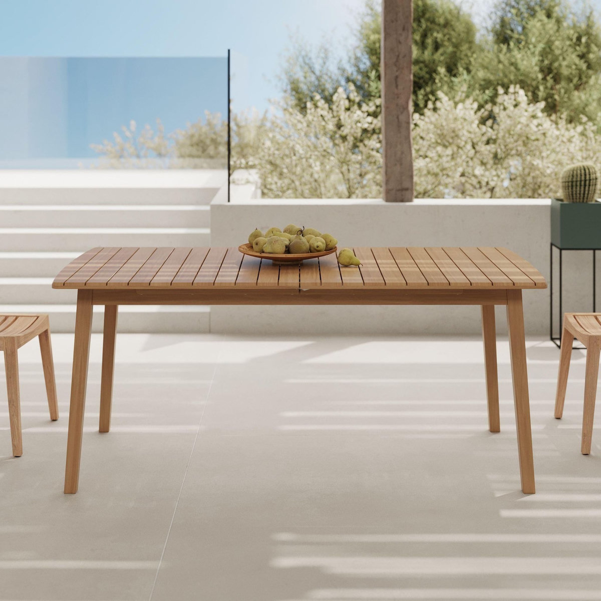 Rendez vous déco Table extensible en bois d'acacia huilé 6 à 10 personnes-Alona