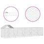 Voir la diapositive 2 : VIDAXL Chenil d'exterieur pour chiens avec toit argente 10x2x2,5 m