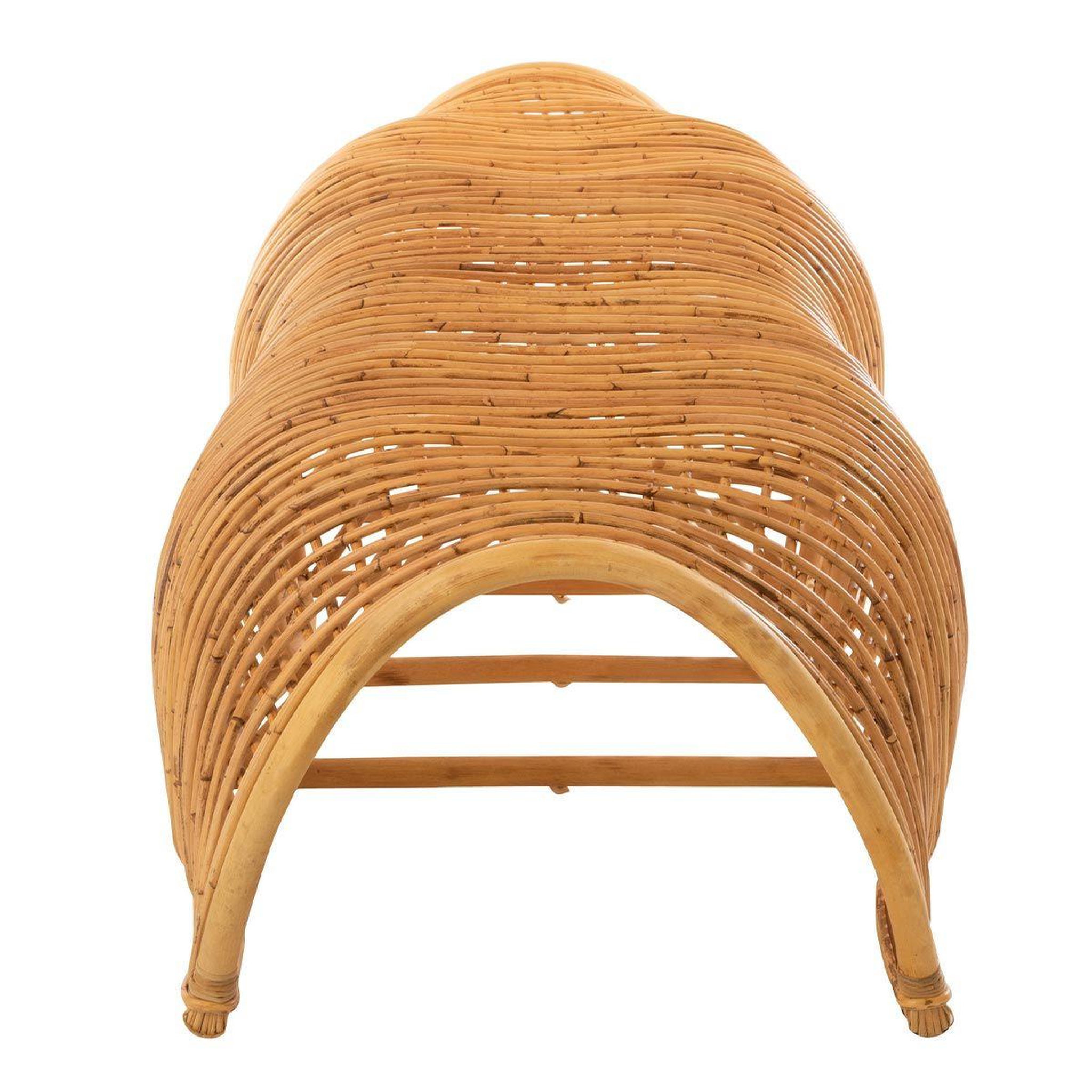 Voir la diapositive 3 : J-LINE Banc design en rotin  roni  200cm naturel