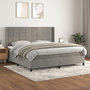 Voir la diapositive 1 : VIDAXL Sommier a lattes de lit et matelas Gris clair 200x200cm Velours