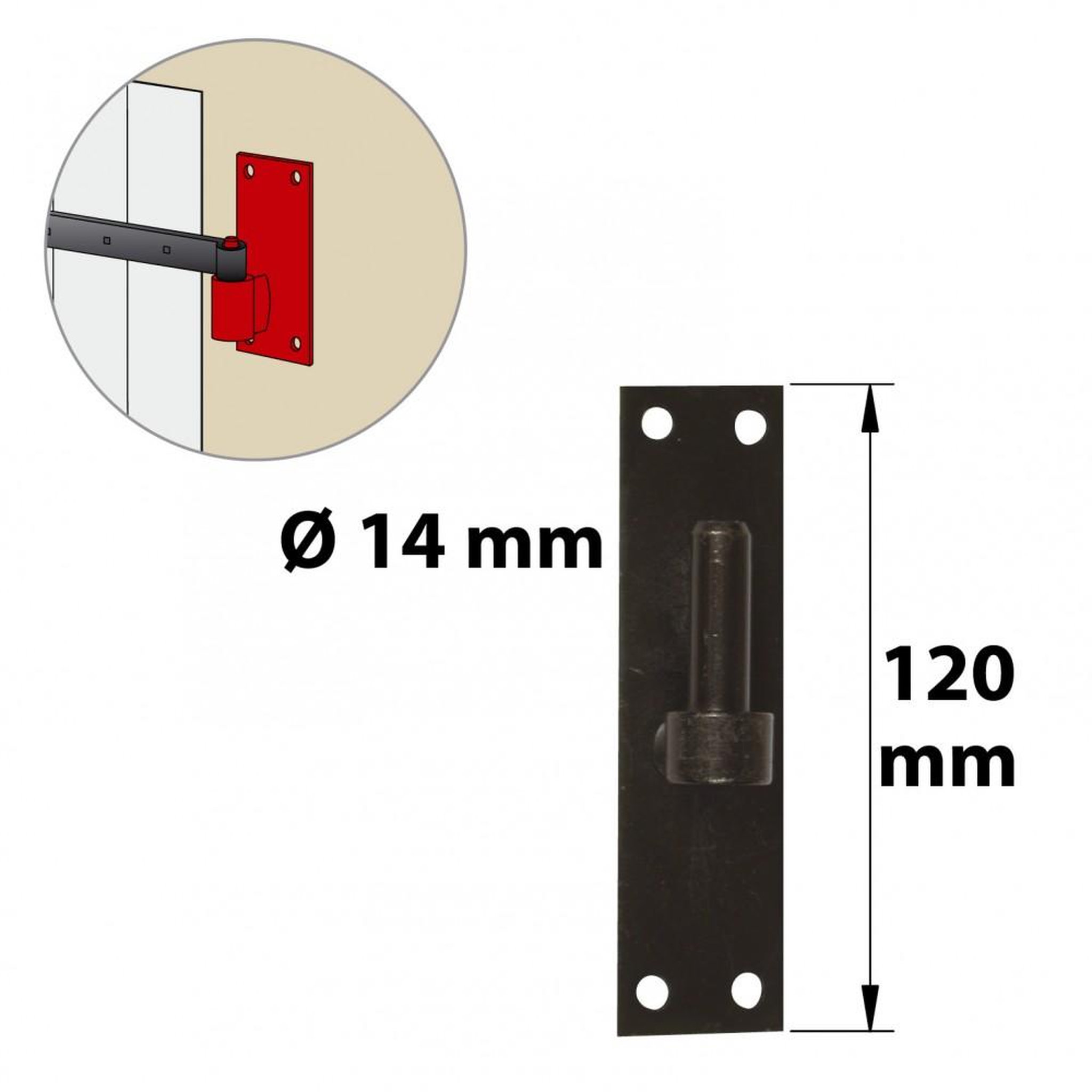 CENTRALE BRICO Gond sur platine acier prépeint, H.120x Diam.14 mm