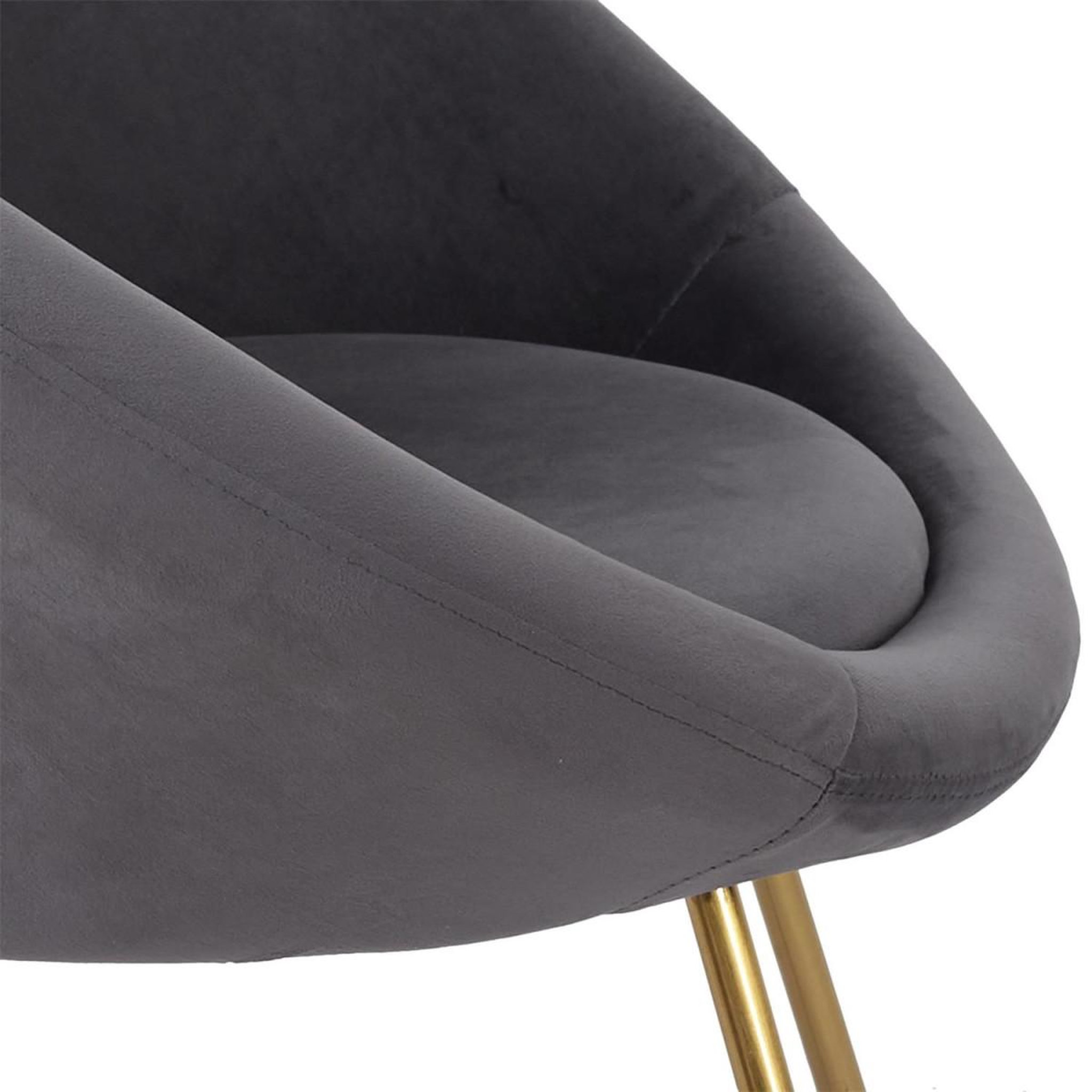 Voir la diapositive 5 : The Home Deco Factory Fauteuil design velours  karl  83cm gris