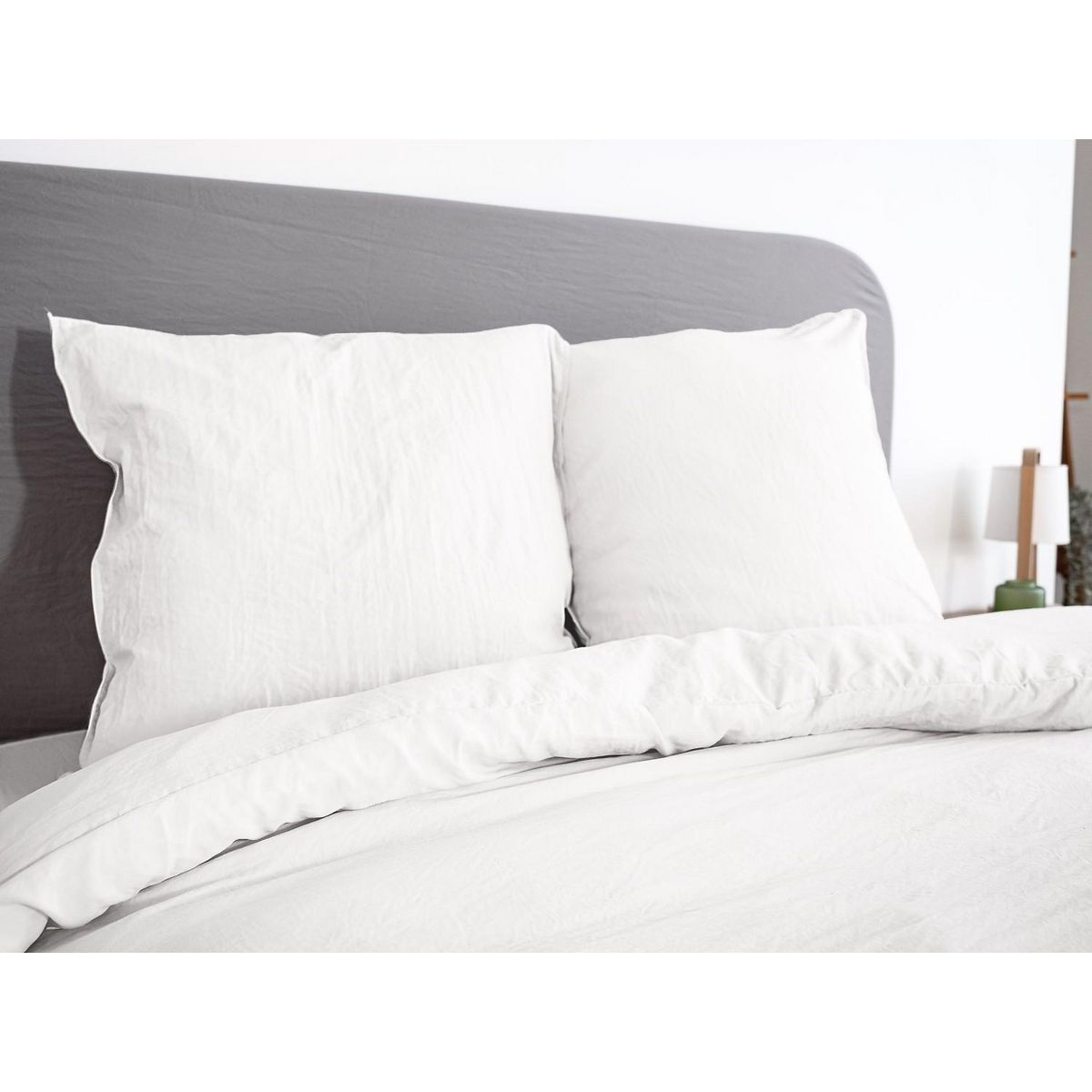 Home collection Parure microfibre lavee 240x220cm blanc