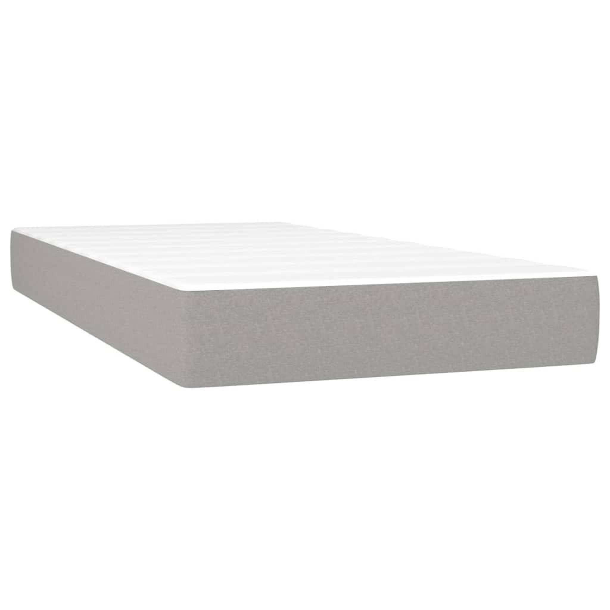 Voir la diapositive 5 : VIDAXL Sommier a lattes de lit avec matelas Gris clair 80x200 cm Tissu
