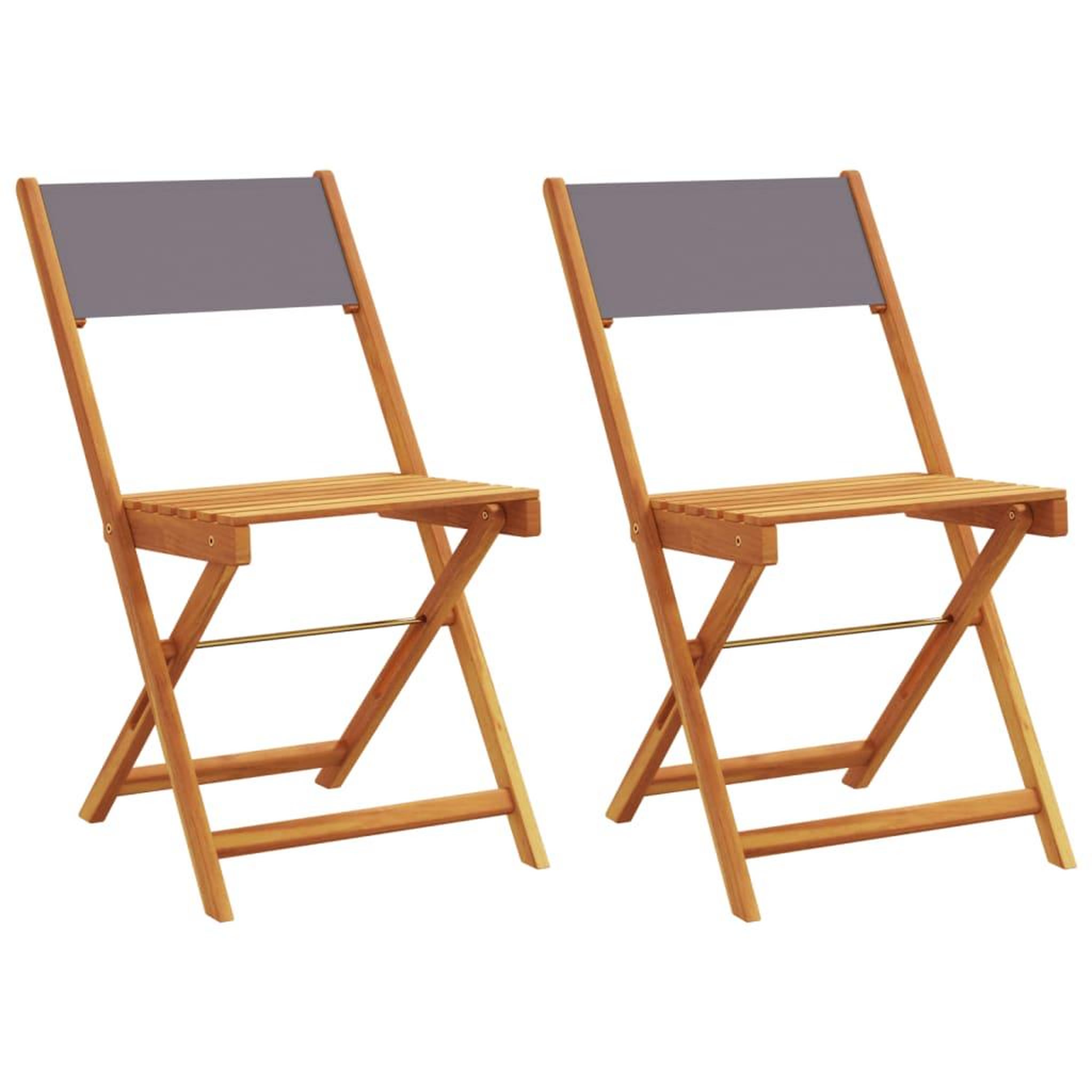 Voir la diapositive 2 : VIDAXL Chaises de bistrot lot de 2 anthracite bois acacia massif tissu
