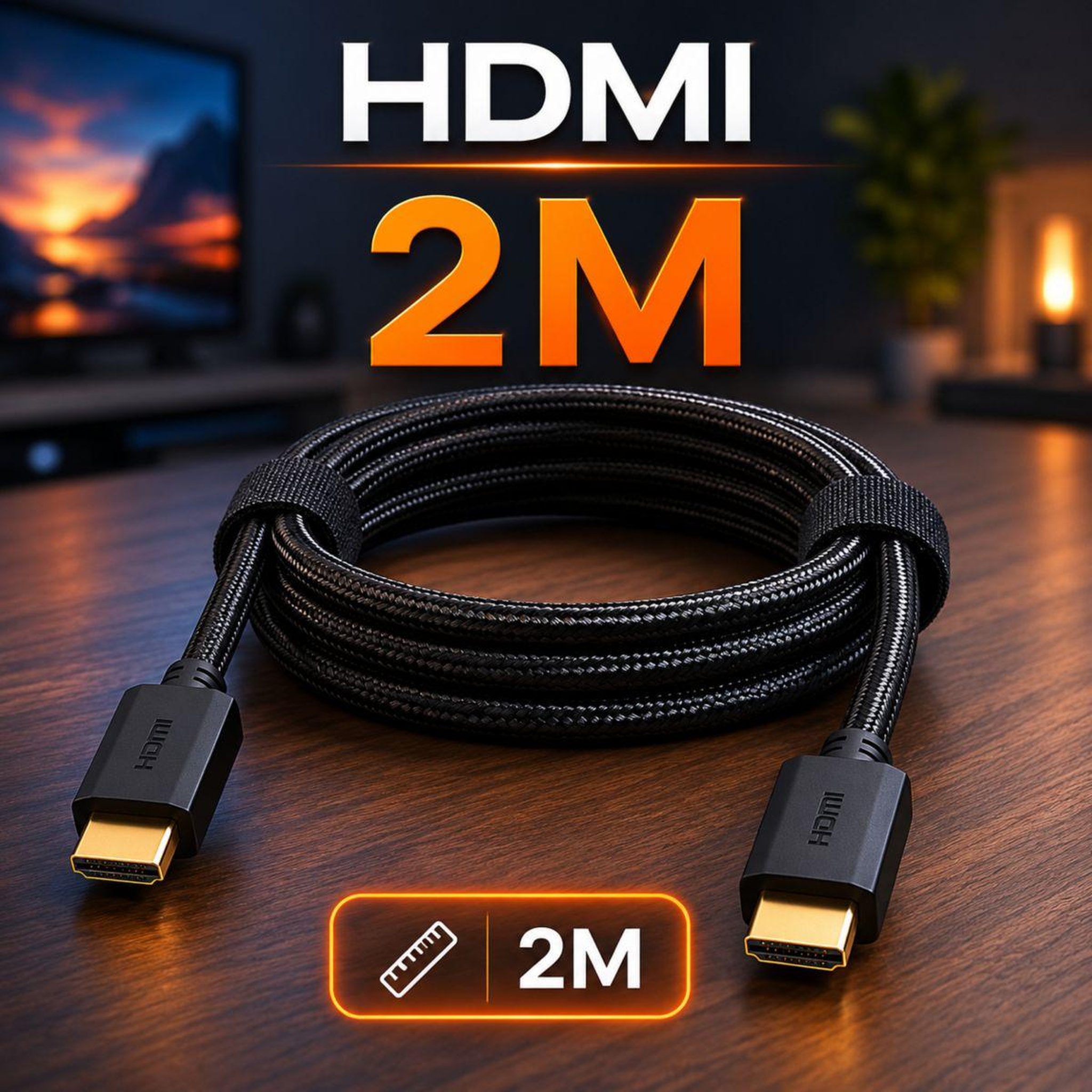 Voir la diapositive 4 : ESSENTIEL B Câble hdmi 2.0/18gbps 2m cross nylon