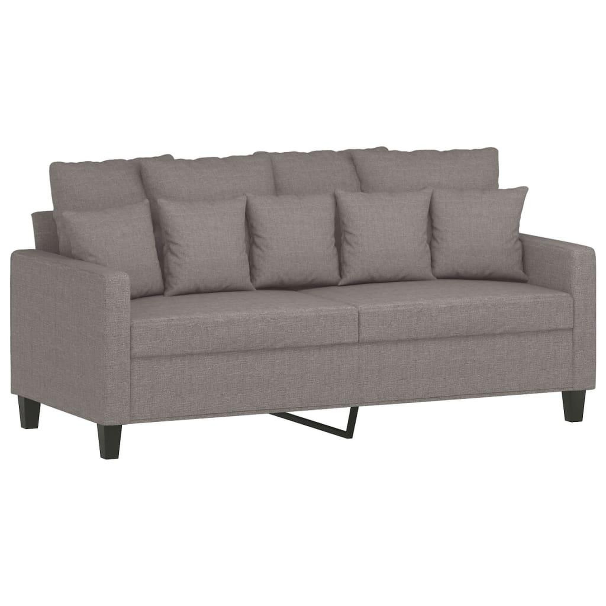 Voir la diapositive 4 : VIDAXL Ensemble de canapes 2 pcs avec coussins Taupe Tissu