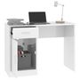 Voir la diapositive 4 : VIDAXL Bureau avec tiroir et armoire Blanc brillant 100x40x73 cm