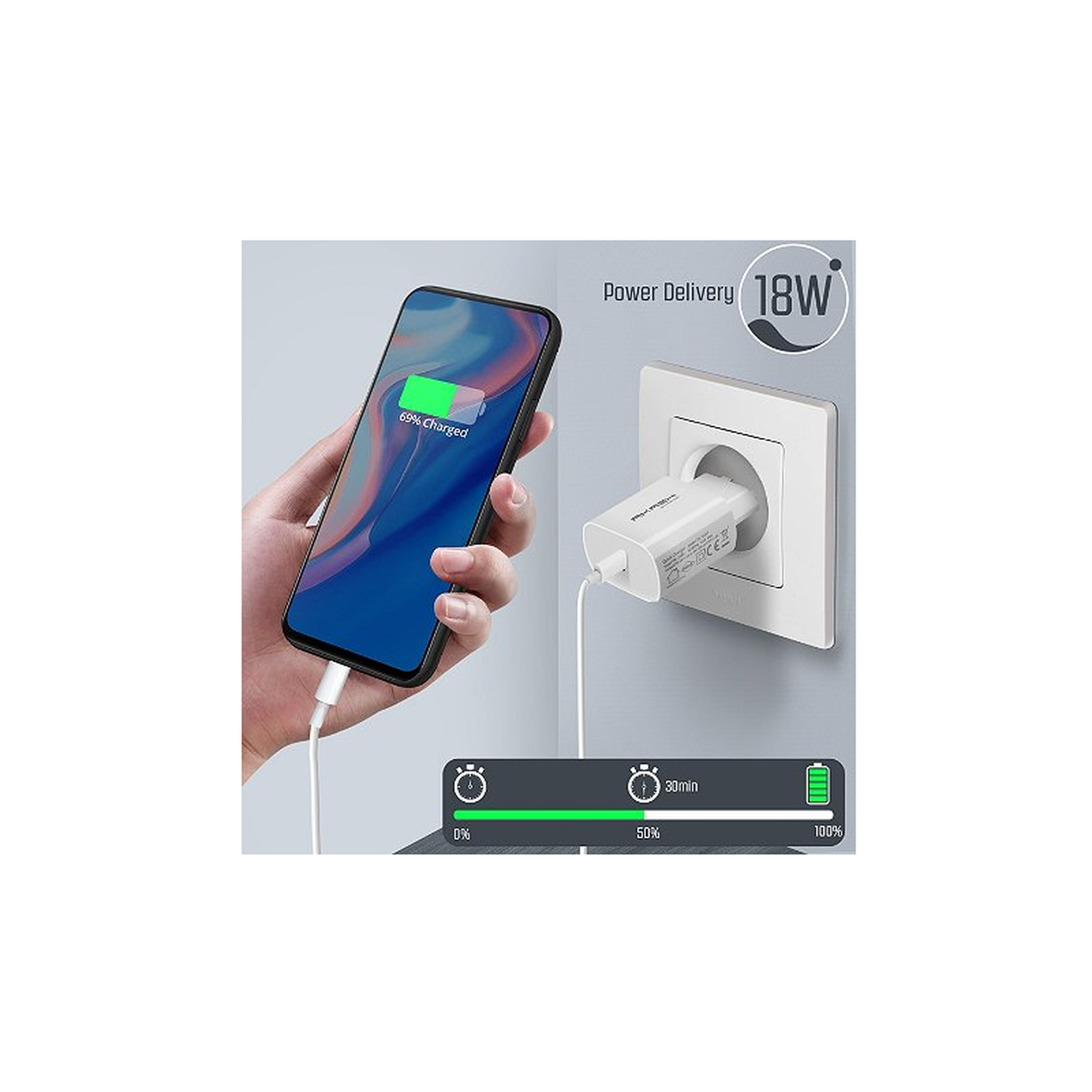 Voir la diapositive 2 : Akashi CHARGEUR SECTEUR GSM AKASHI ALTACPD 18 WH