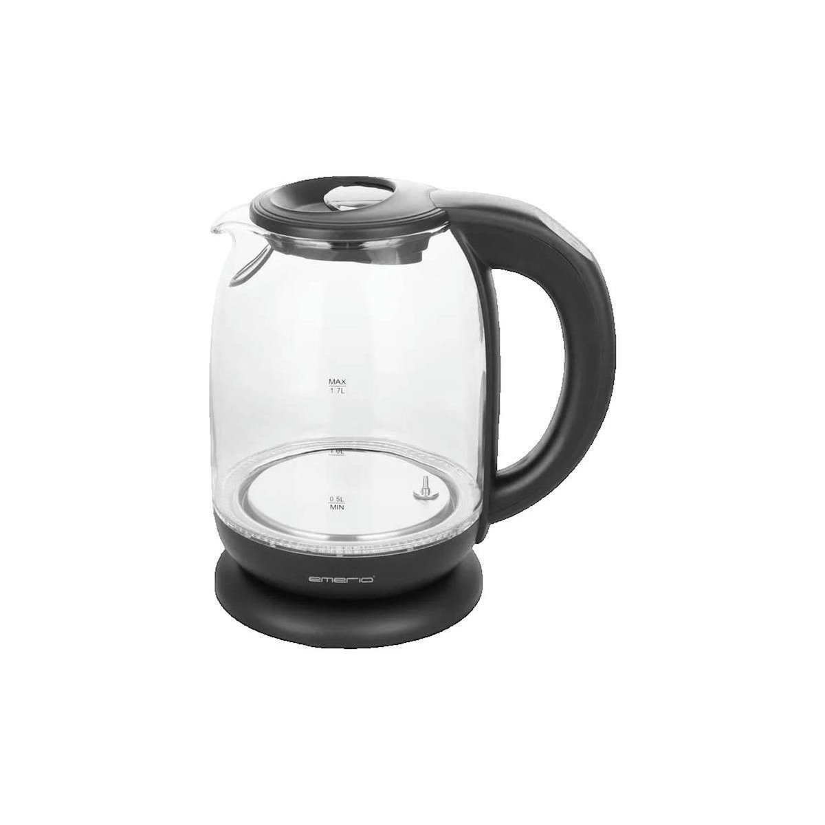 EMERIO Bouilloire Emerio 1,7 litre noire et transparente