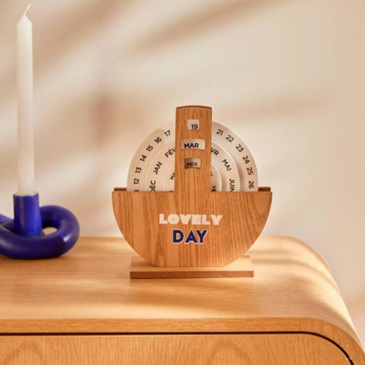 ATMOSPHERA Calendrier Déco Circulaire  Flow  20cm Naturel