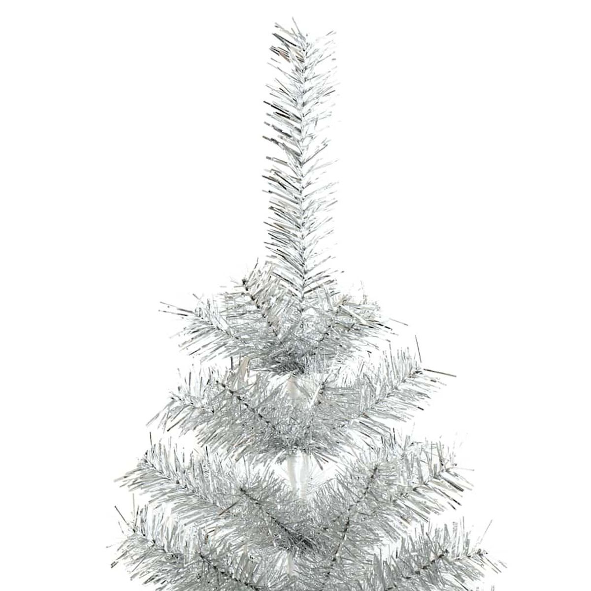 VIDAXL Sapin de Noël artificiel avec support argente 150 cm PET