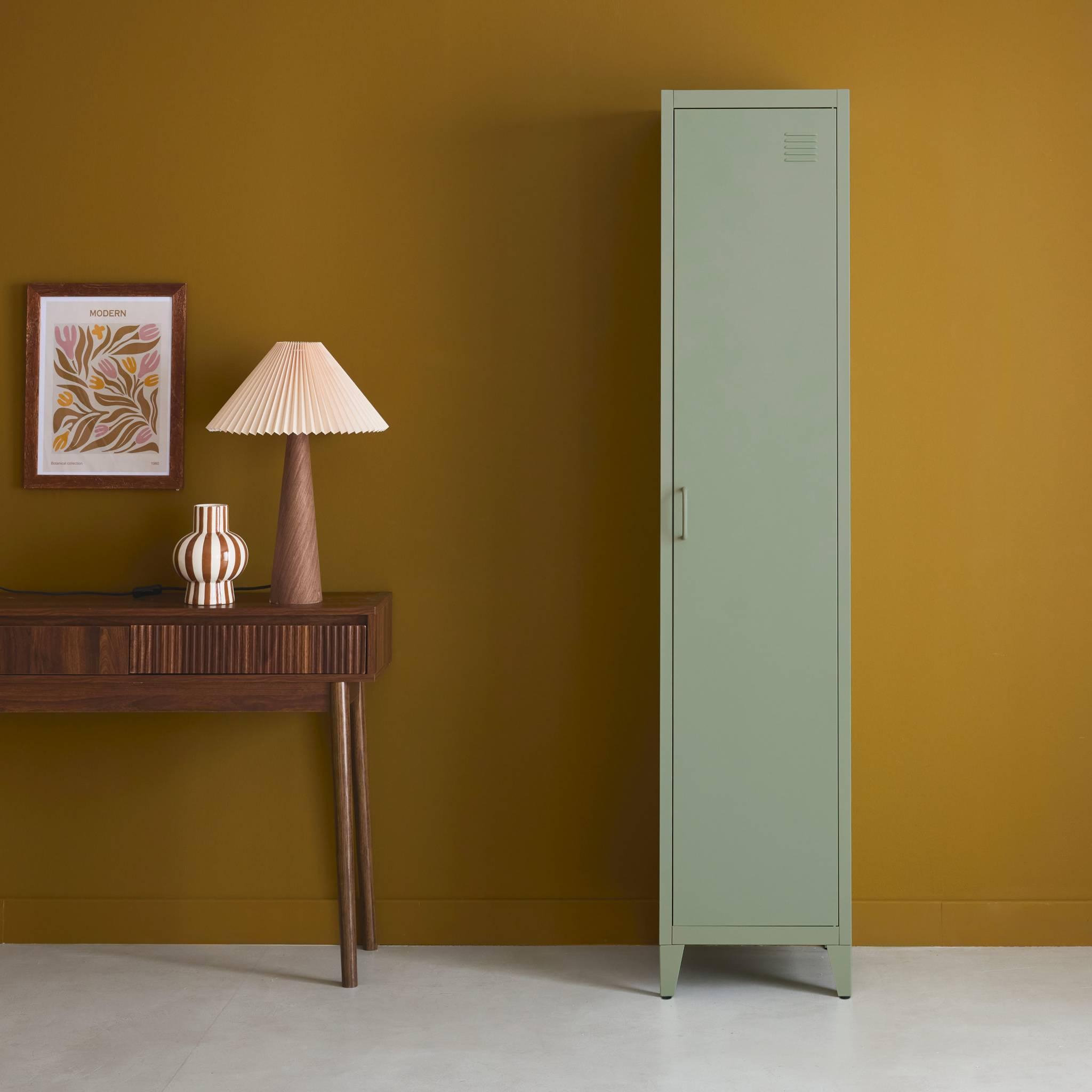Voir la diapositive 2 : SWEEEK Armoire chambre industrielle métal, 4 espaces de rangement
