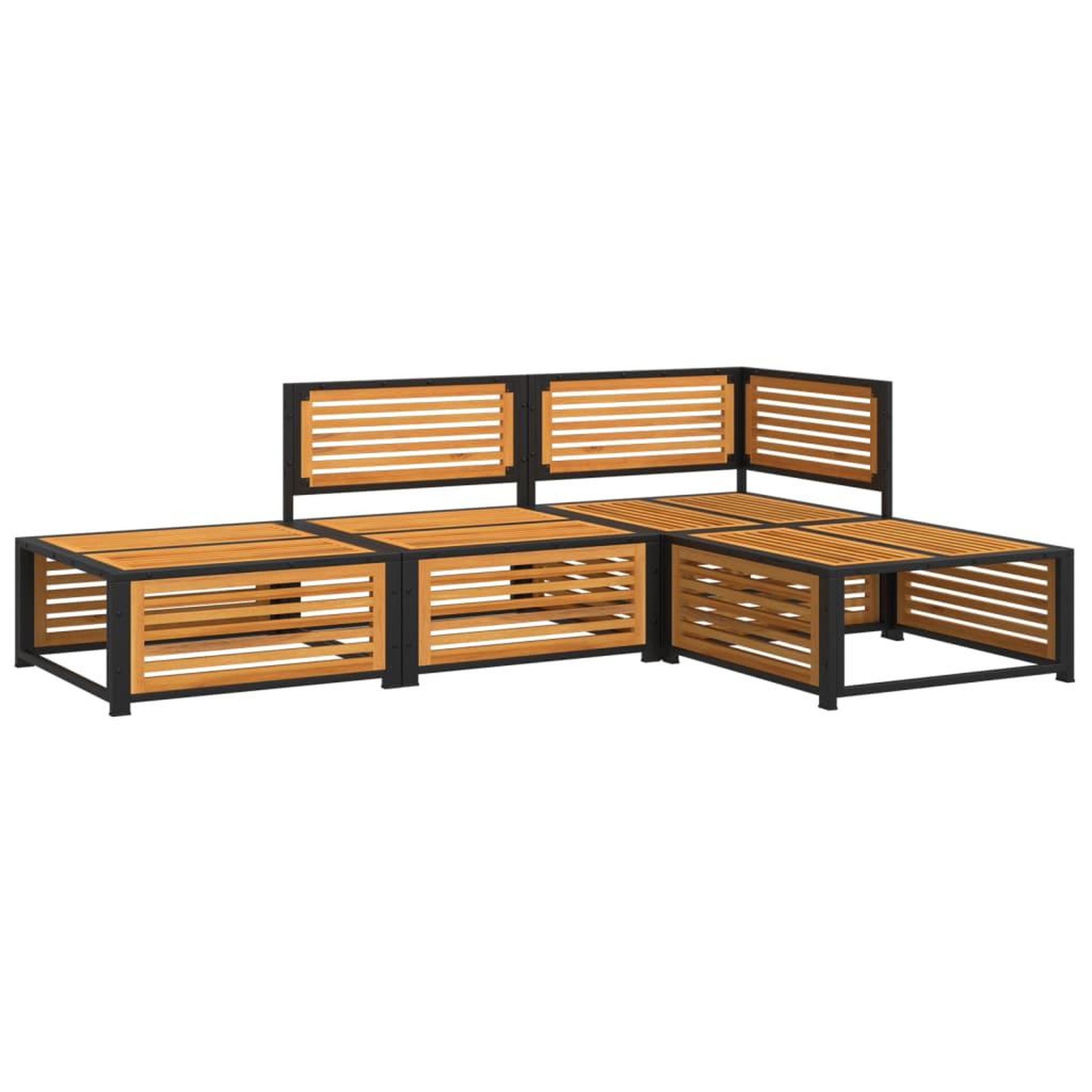 Voir la diapositive 3 : VIDAXL Salon de jardin avec coussins 4 pcs bois d'acacia massif
