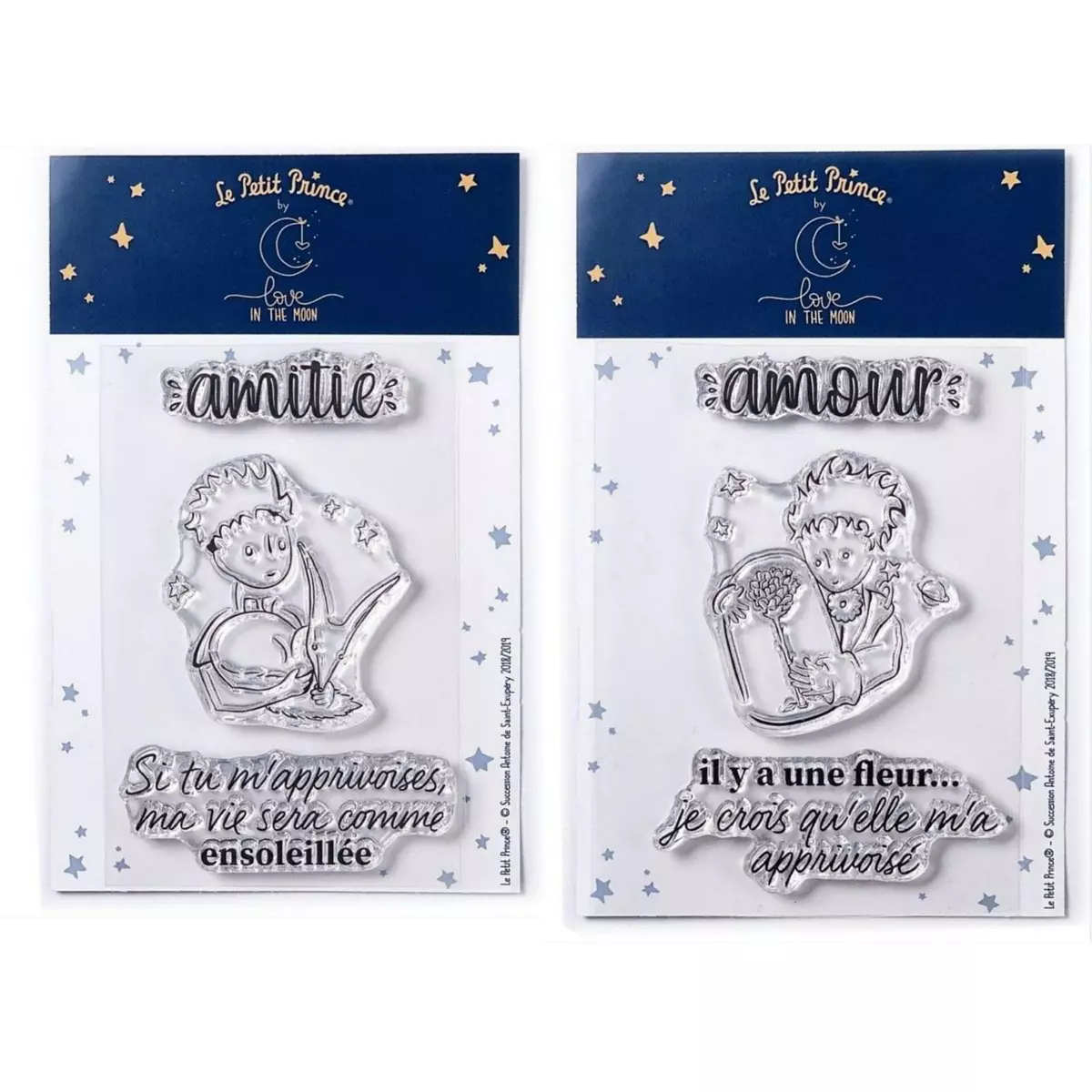  6 Tampons transparents Le Petit Prince Renard et Fleur
