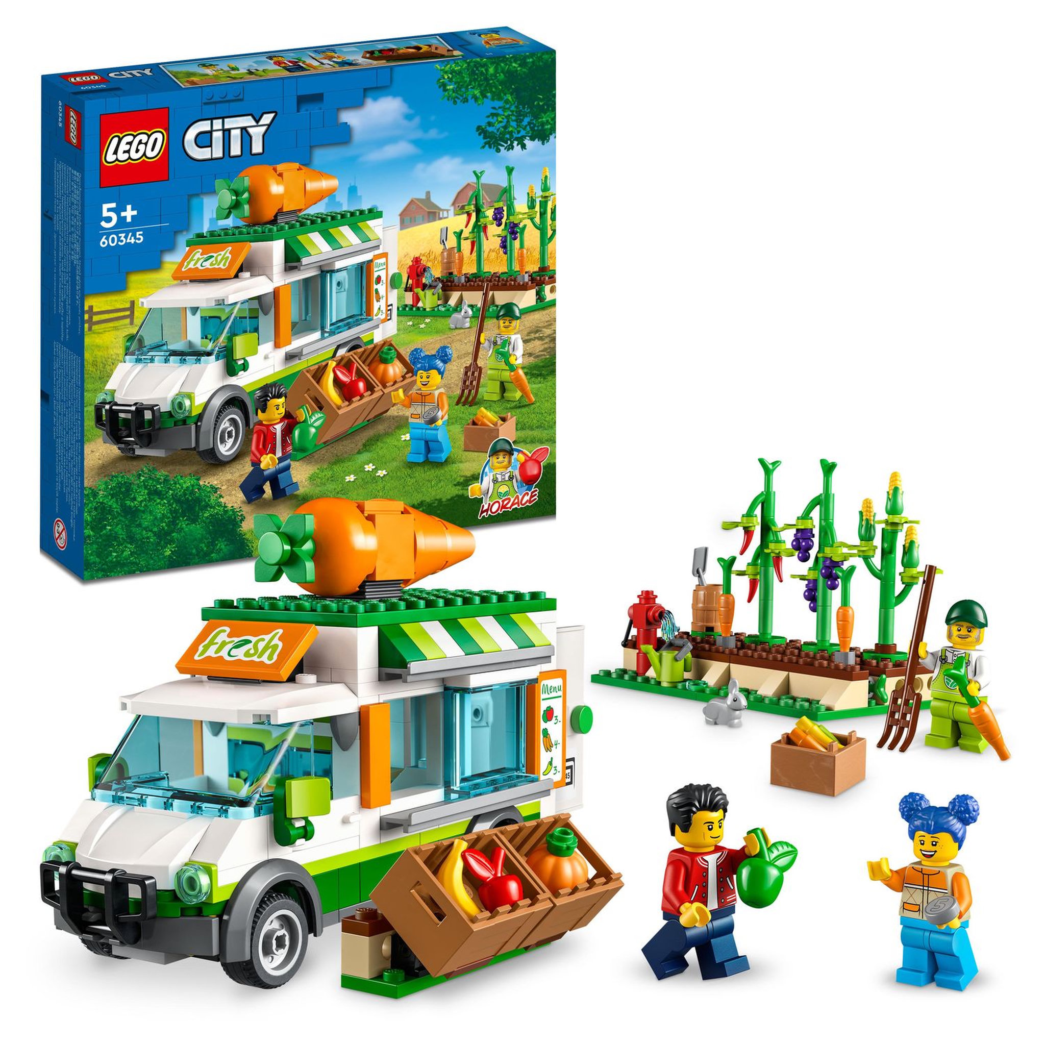 Voir la diapositive 2 : LEGO City 60345 Le camion de marche des fermiers 
