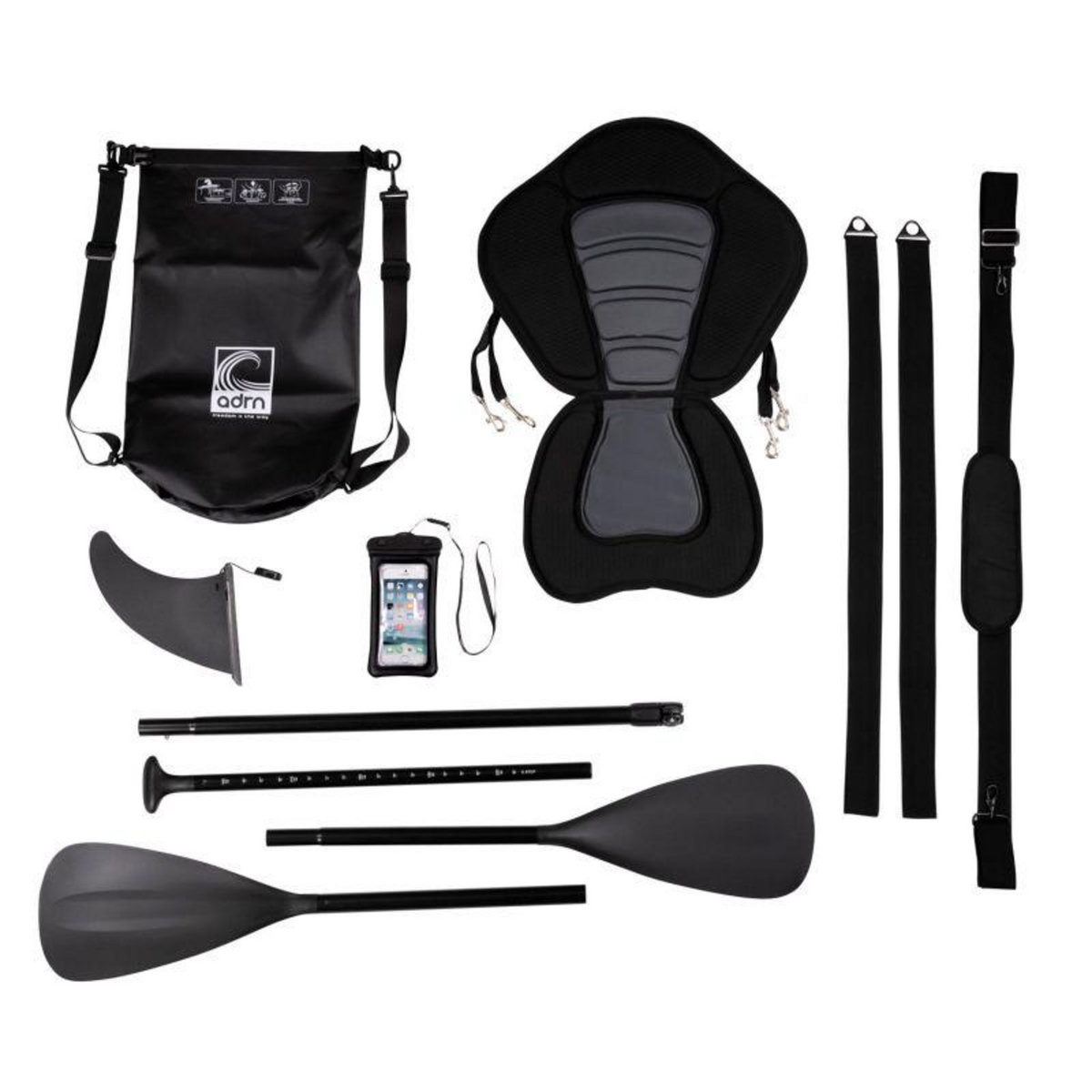 ADRENALIN Pack de 6 accessoires pour stand up paddle gonflable - Noir