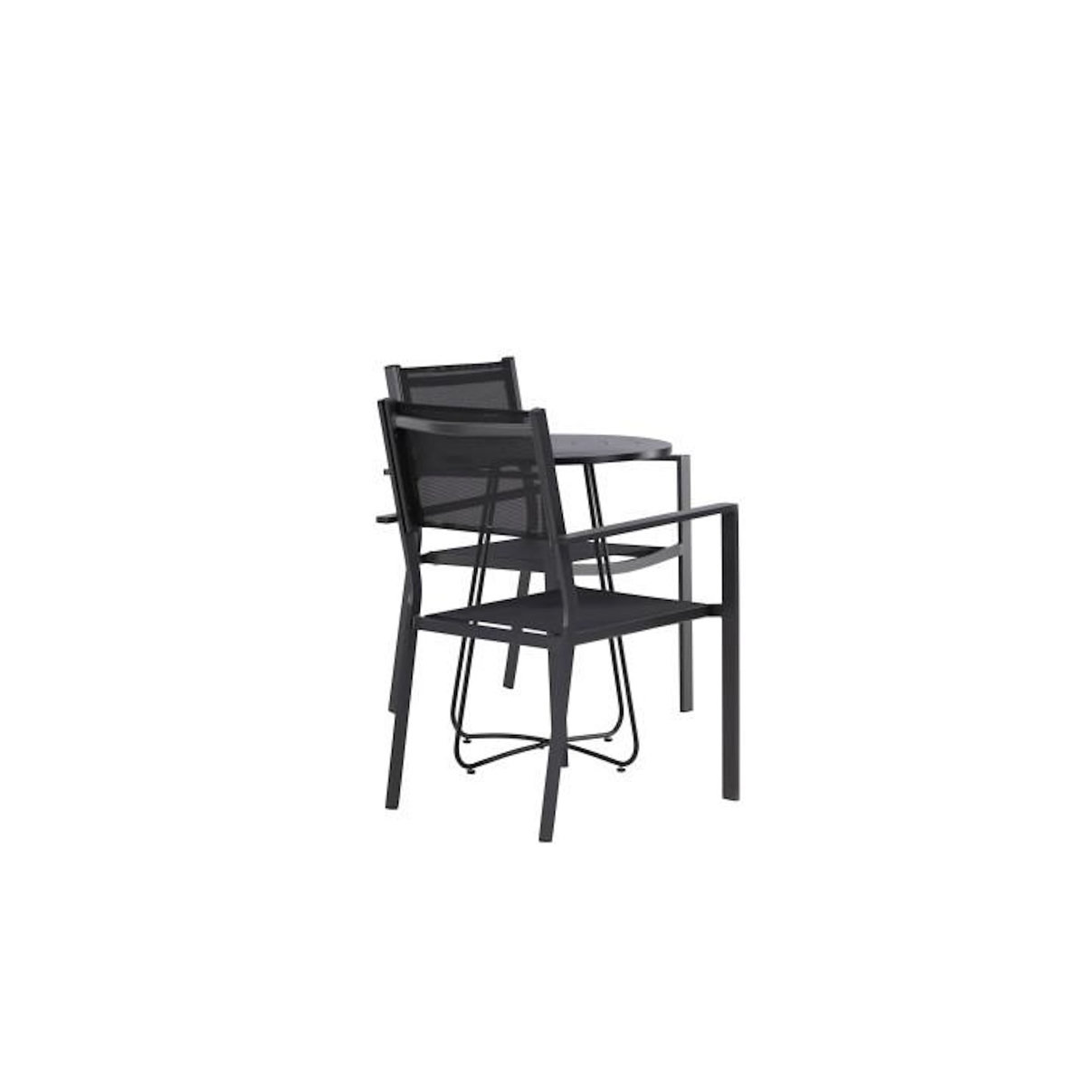 Paris Prix Ensemble Table de Jardin & 2 Chaises  Bacong & Copacabana  74cm Noir