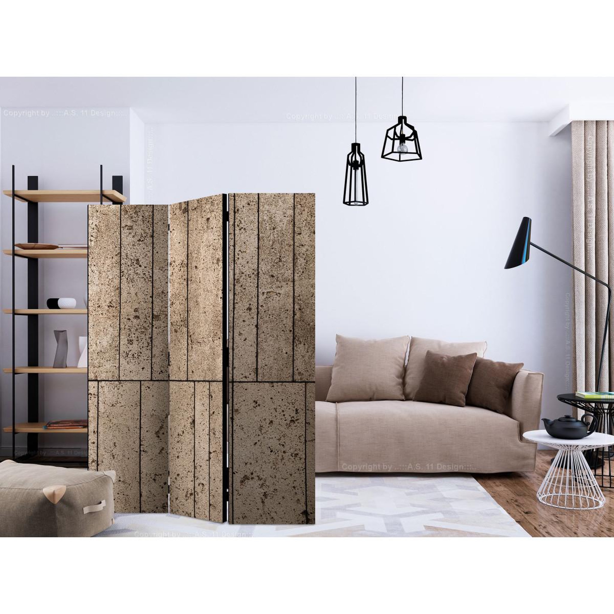 Voir la diapositive 2 : Paris Prix Paravent 3 volets  beige wall  135x172cm