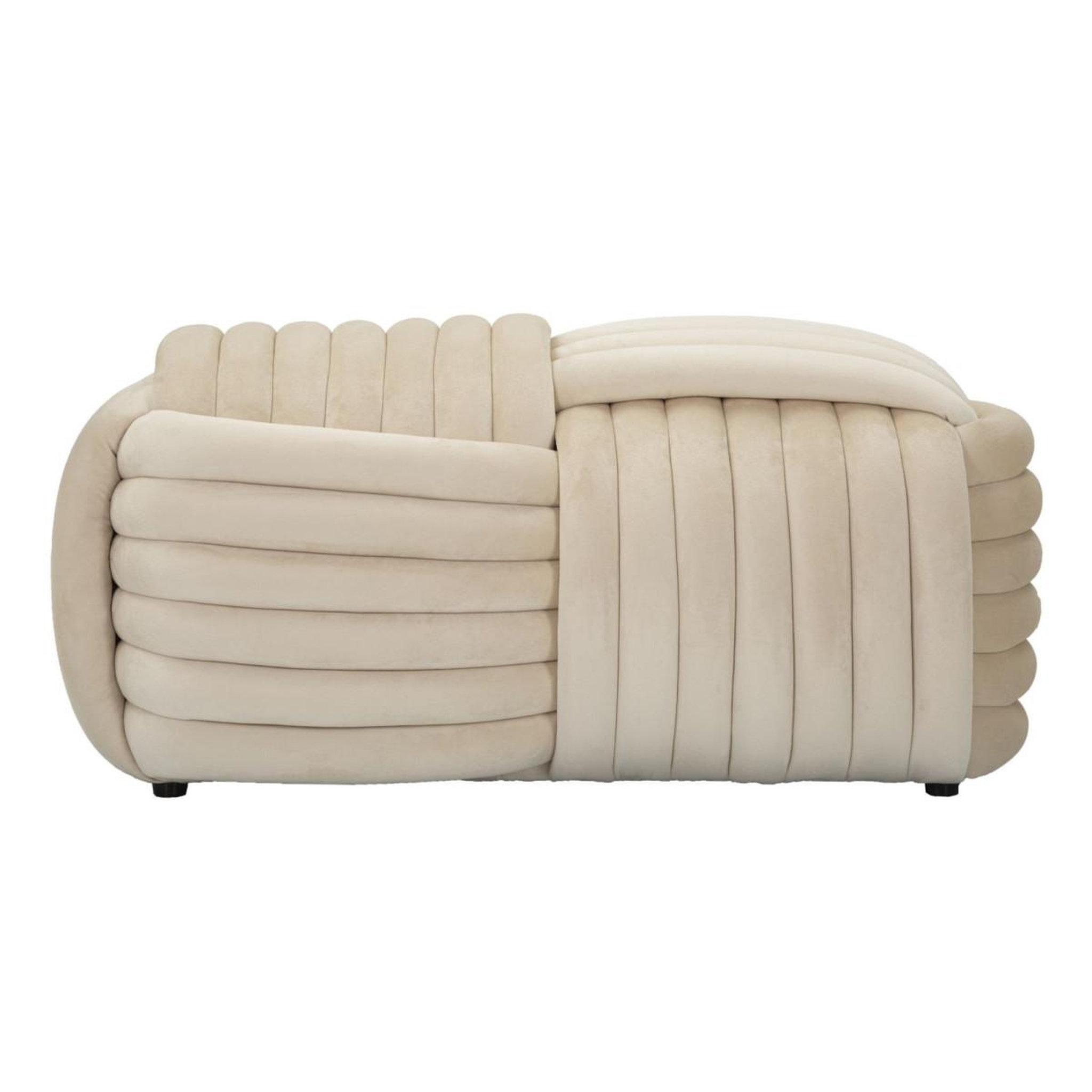 Voir la diapositive 2 : Paris Prix Banc design en velours  softy  90cm crème