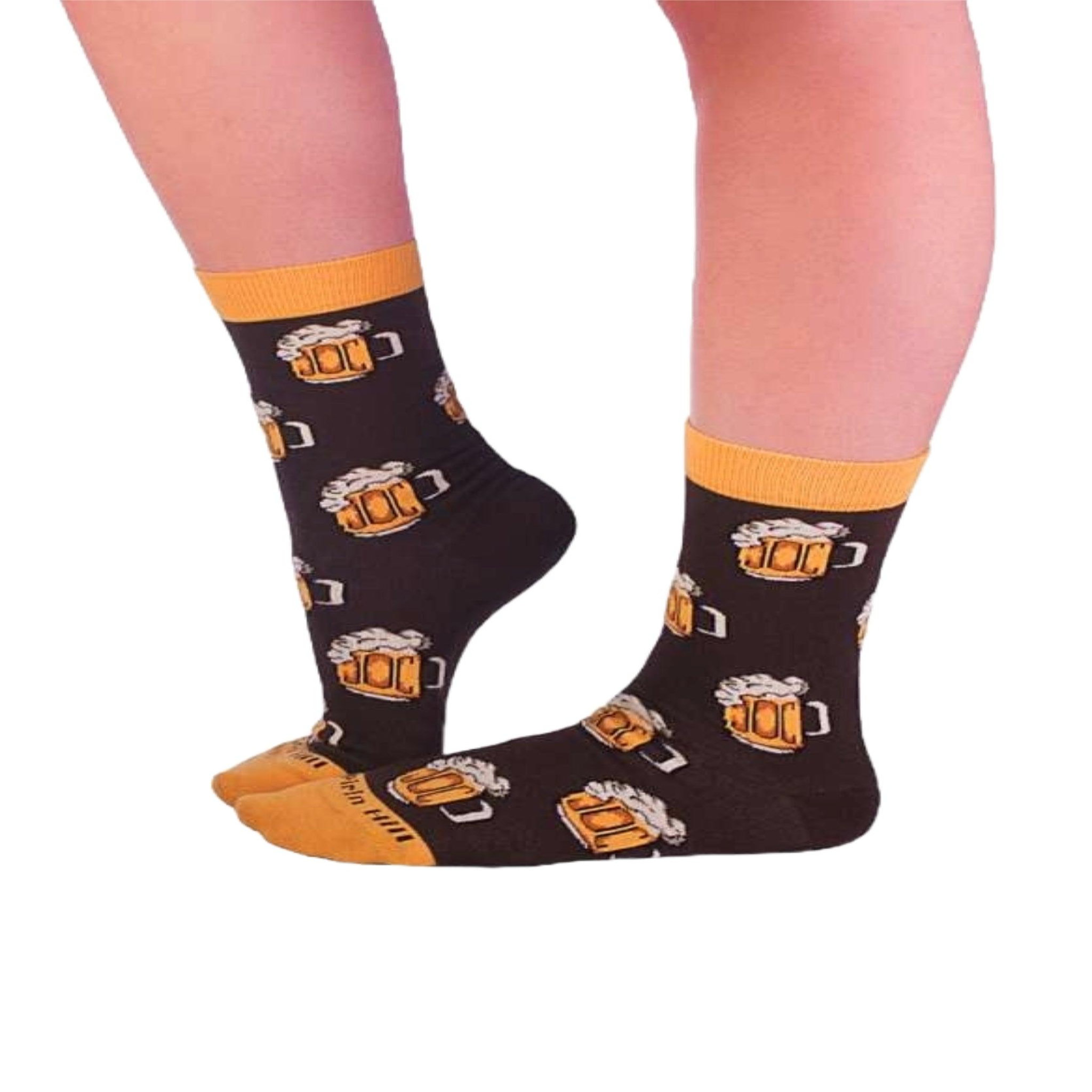 Voir la diapositive 3 : PIRIN HILL Chaussettes coton bio marrons chopes de bière