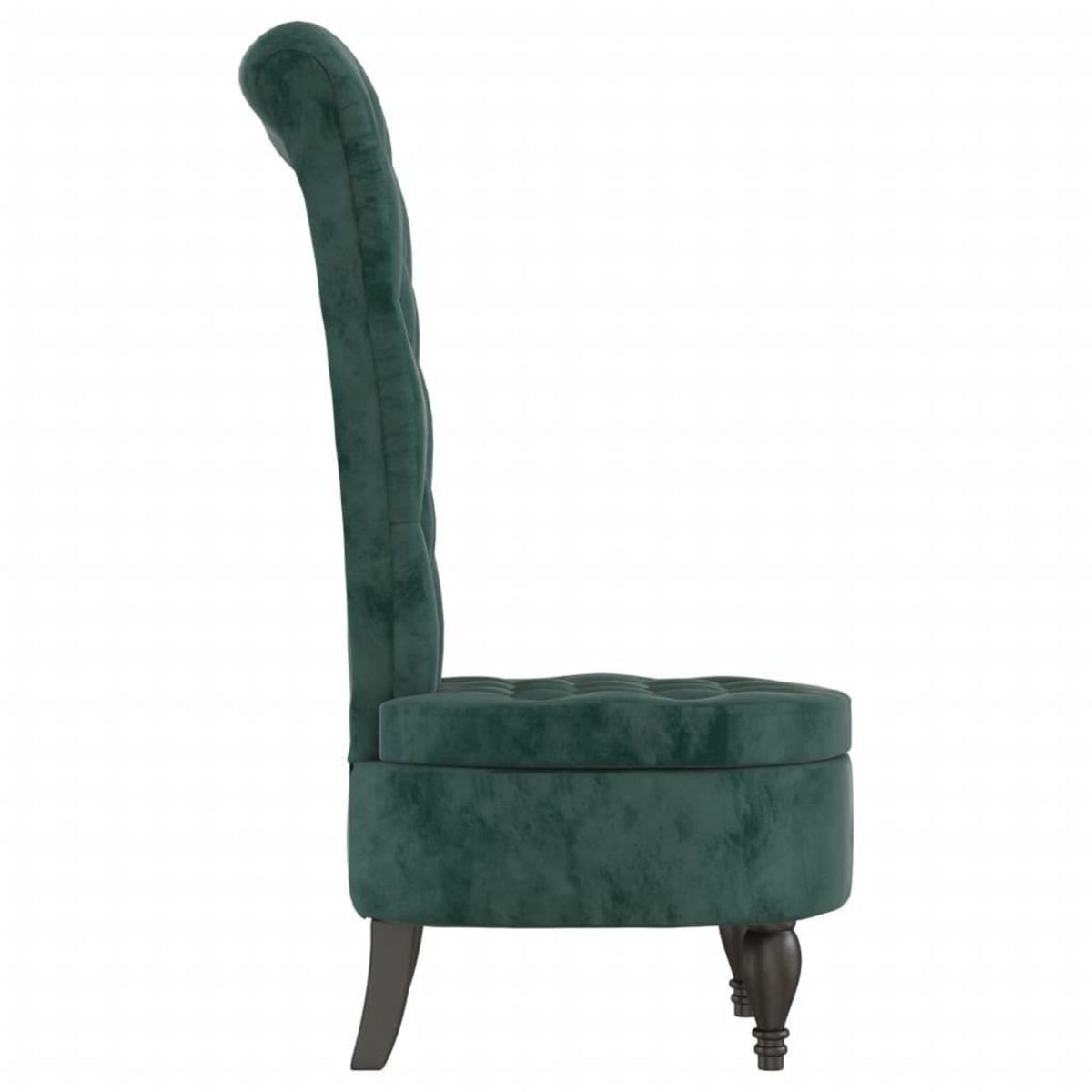 VIDAXL Chaise a dossier haut vert fonce velours conception de bouton