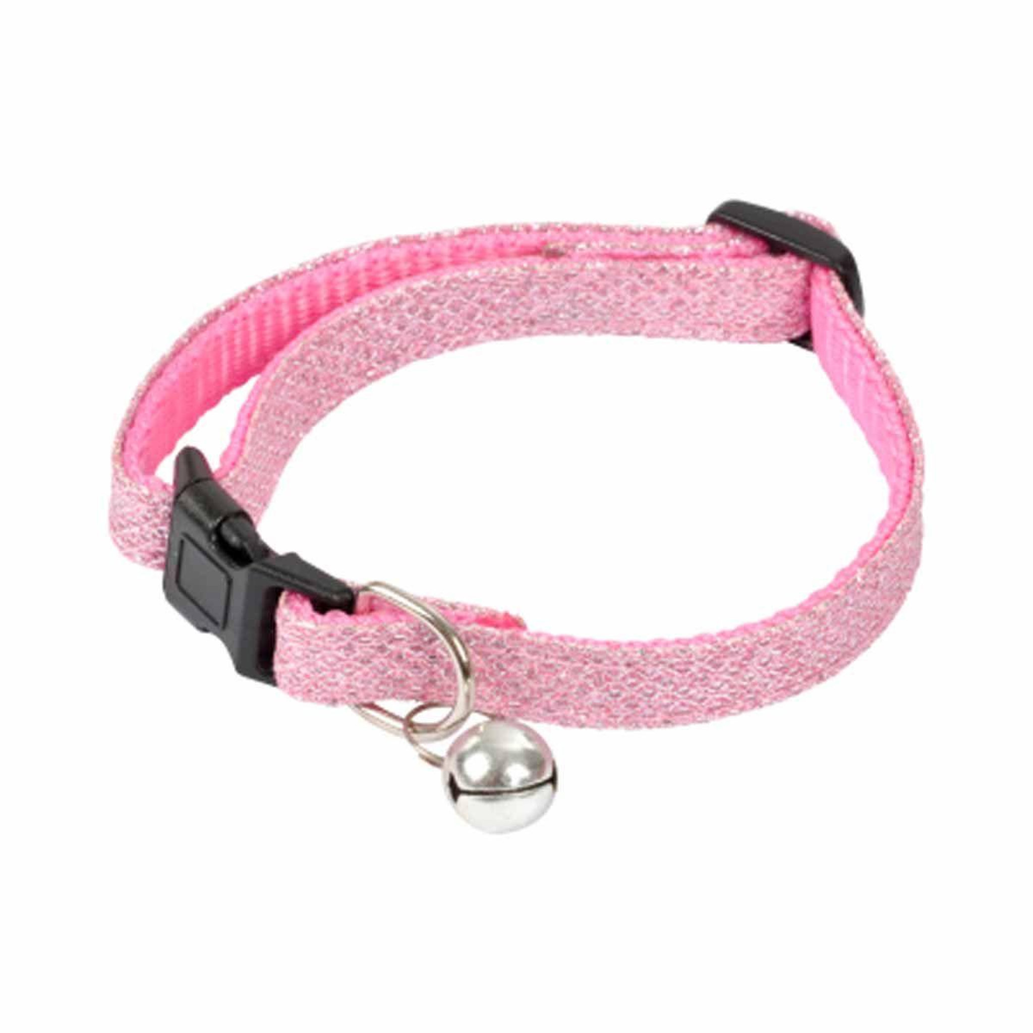 HOMEA Collier pour chat avec grelot  glitter  30cm rose
