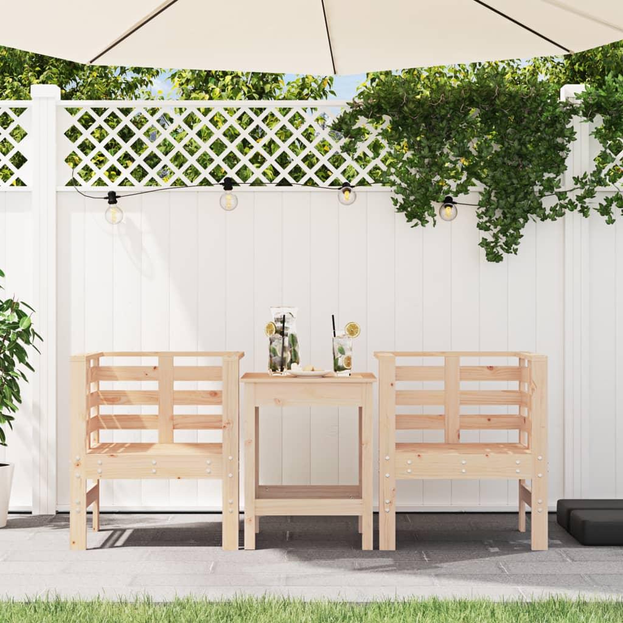 Voir la diapositive 3 : VIDAXL Chaises de jardin lot de 2 61,5x53x71 cm bois de pin massif