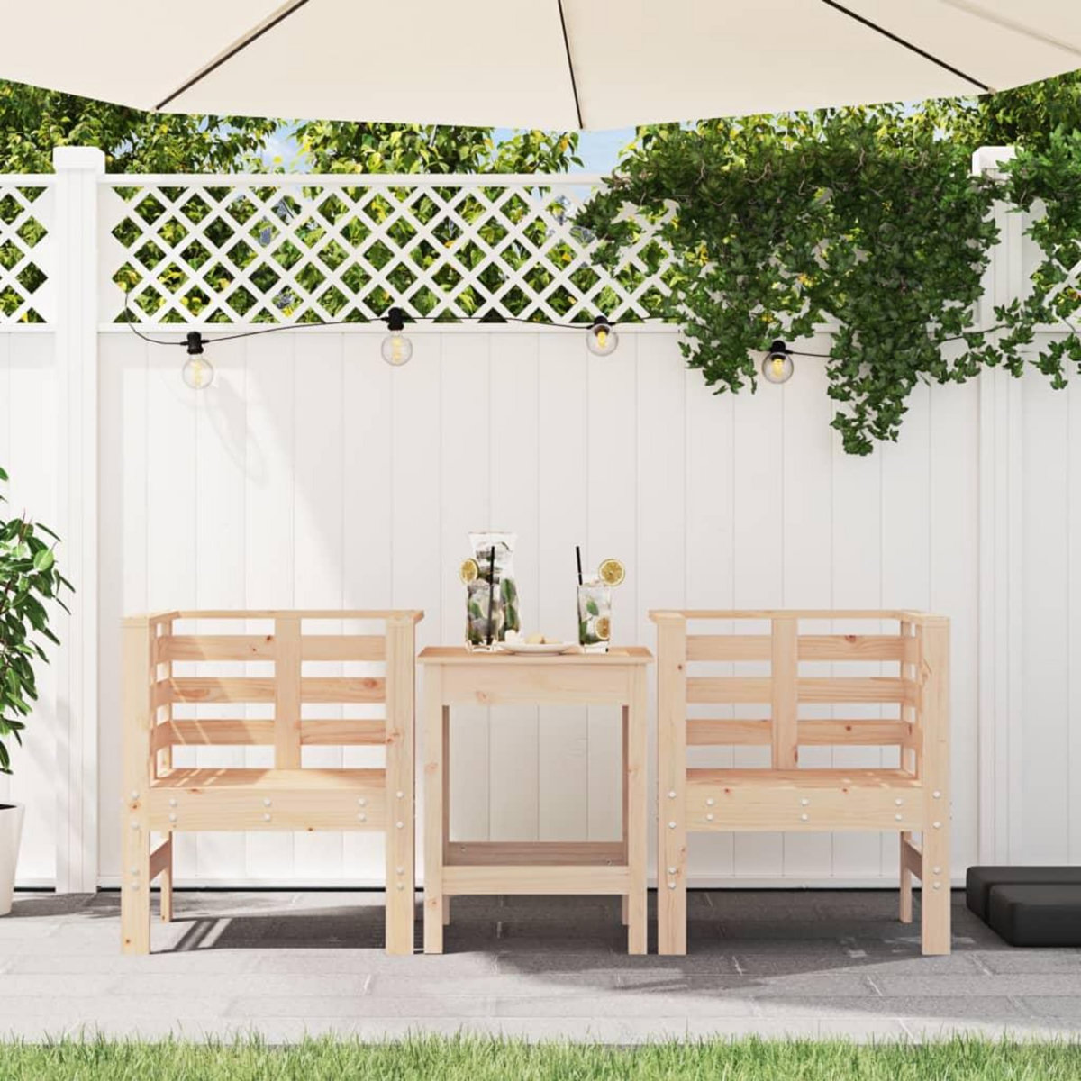 VIDAXL Chaises de jardin lot de 2 61,5x53x71 cm bois de pin massif