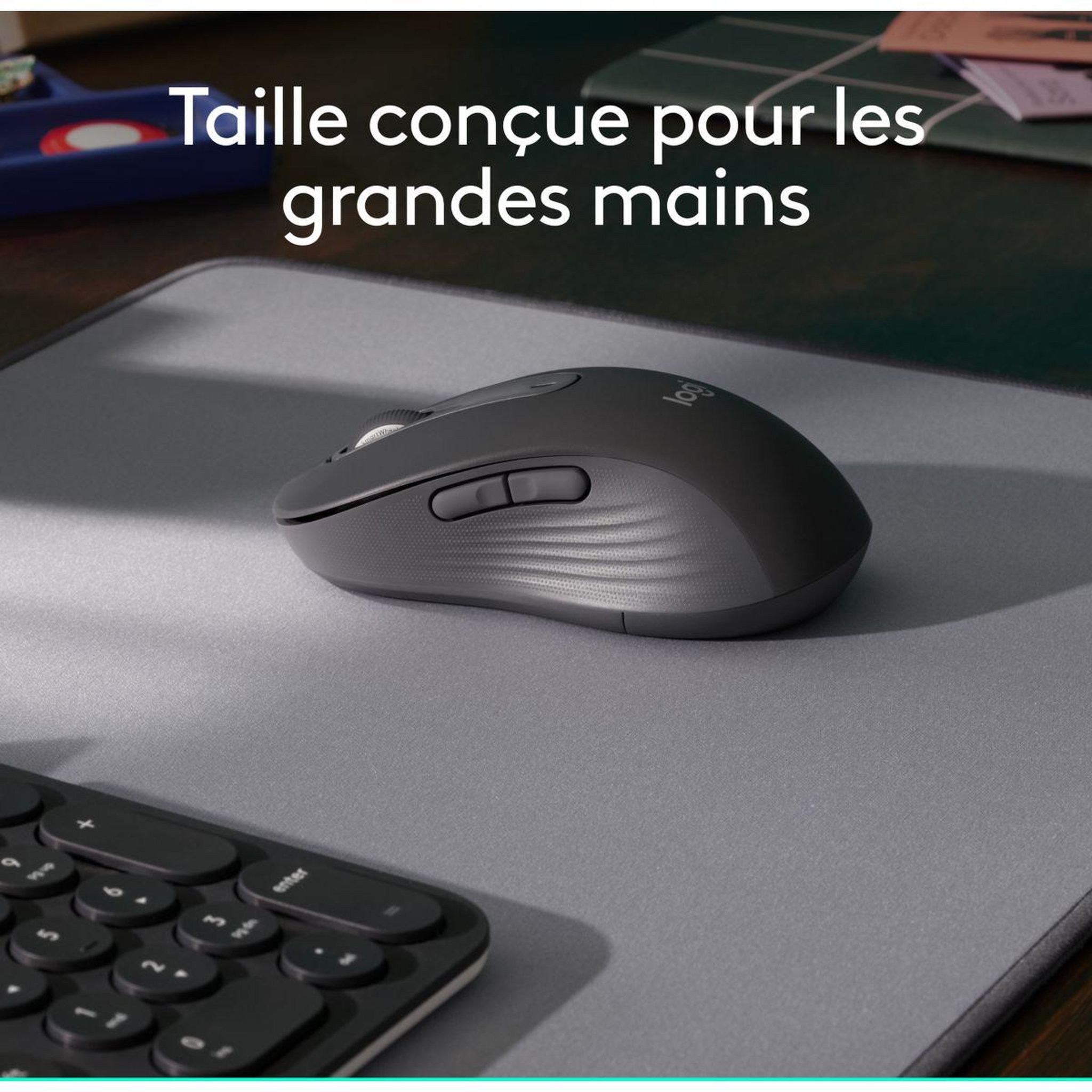 Voir la diapositive 3 : Logitech Souris sans fil Signature M650 L Graphite - grde taille