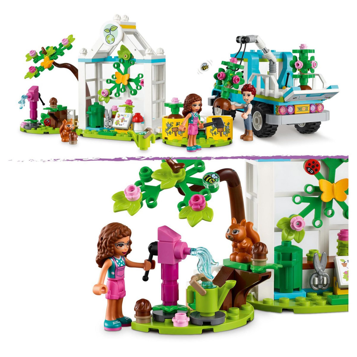 LEGO Friends 41707 Le Camion Planteur d&rsquo;Arbres, Jouet de Construction Voiture Jardin