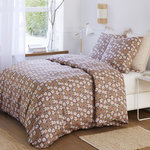 BATON ROUGE Parure housse de couette 100% gaze de coton imprimé verone. Coloris disponibles : Multicolore