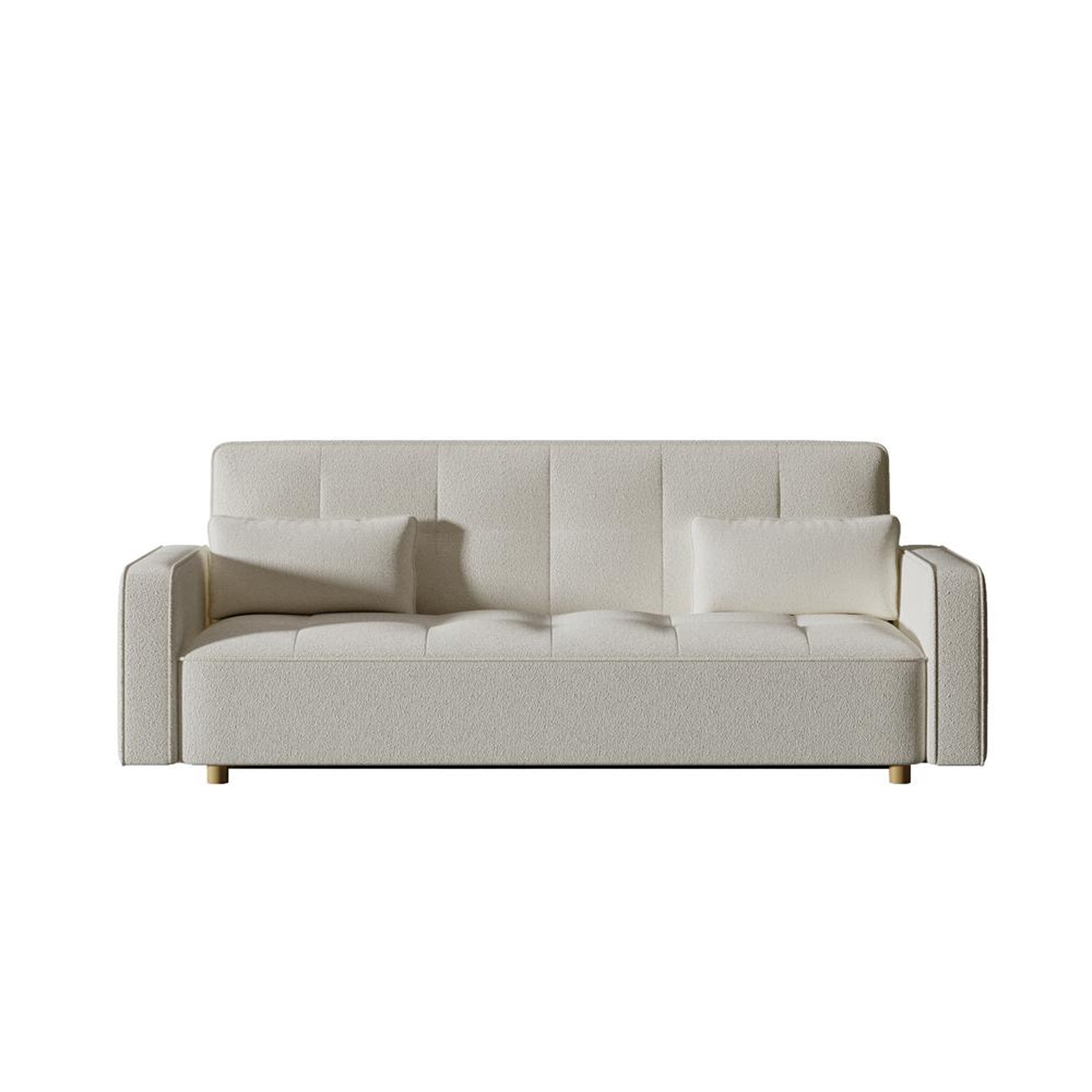 CONCEPT USINE Canapé scandinave convertible 3 places en tissu bouclette blanc copenhague