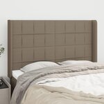 VIDAXL Tete de lit avec oreilles Taupe 147x16x118/128 cm Tissu
