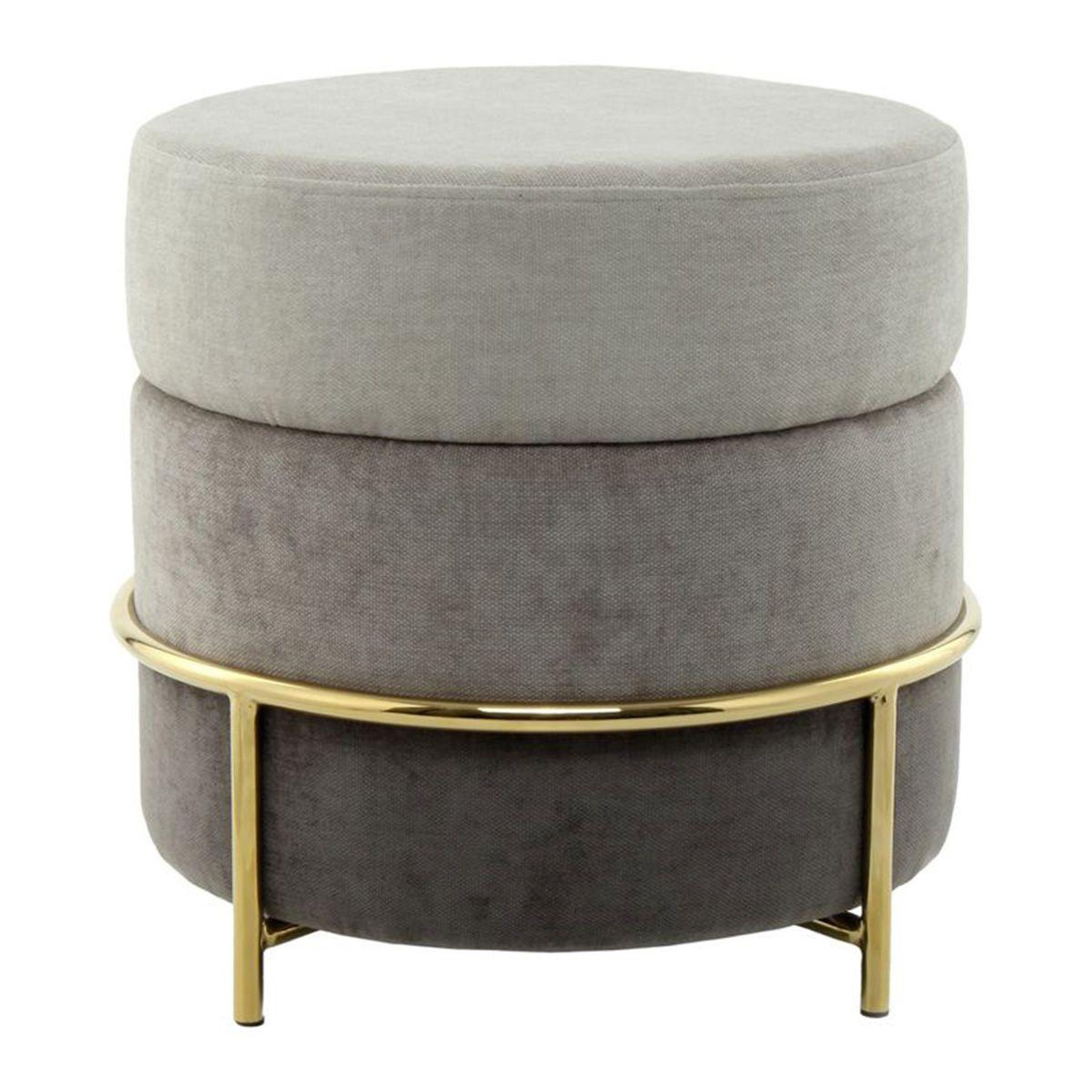 Paris Prix Pouf design en velours  matilda  48cm gris