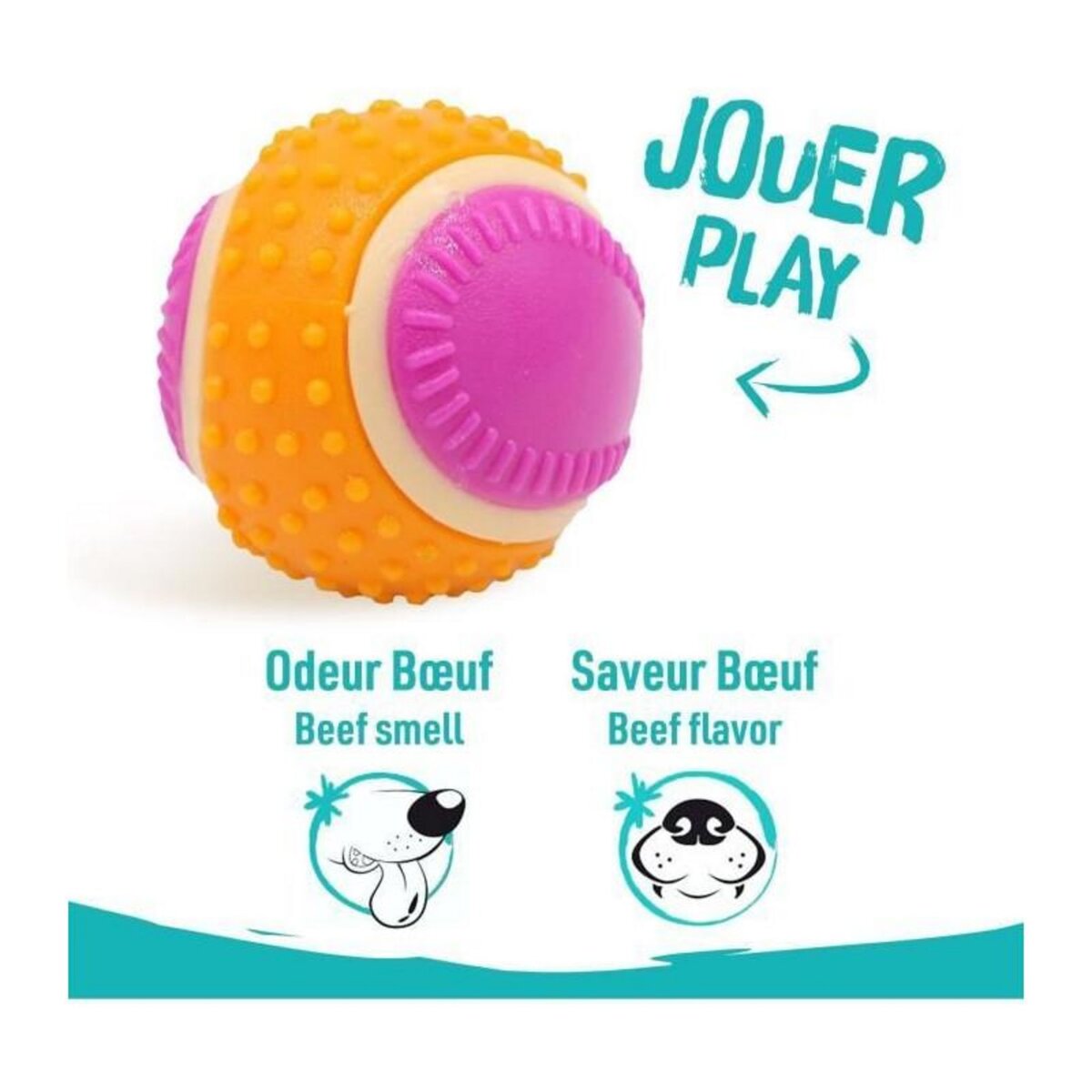 AIME Balle pour chien - AIMÉ - 5 en 1 Saveur Boeuf